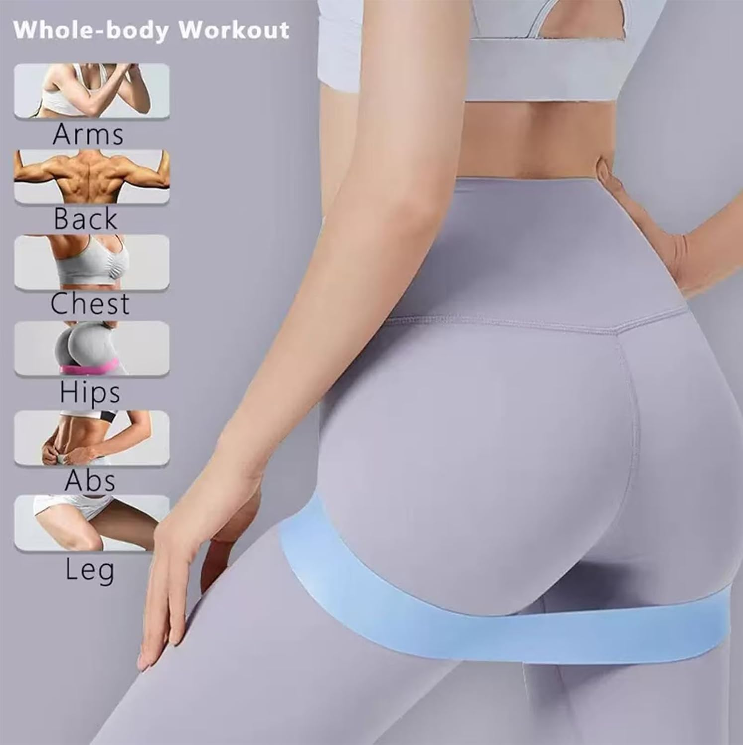 Exercise Bands Set of 5 Rubber Latex Anti-Slip, Resistance Bands, Pilates Flexbands for Workout, Stretching, Physical Therapy, Yoga and Home Fitness With image number 5