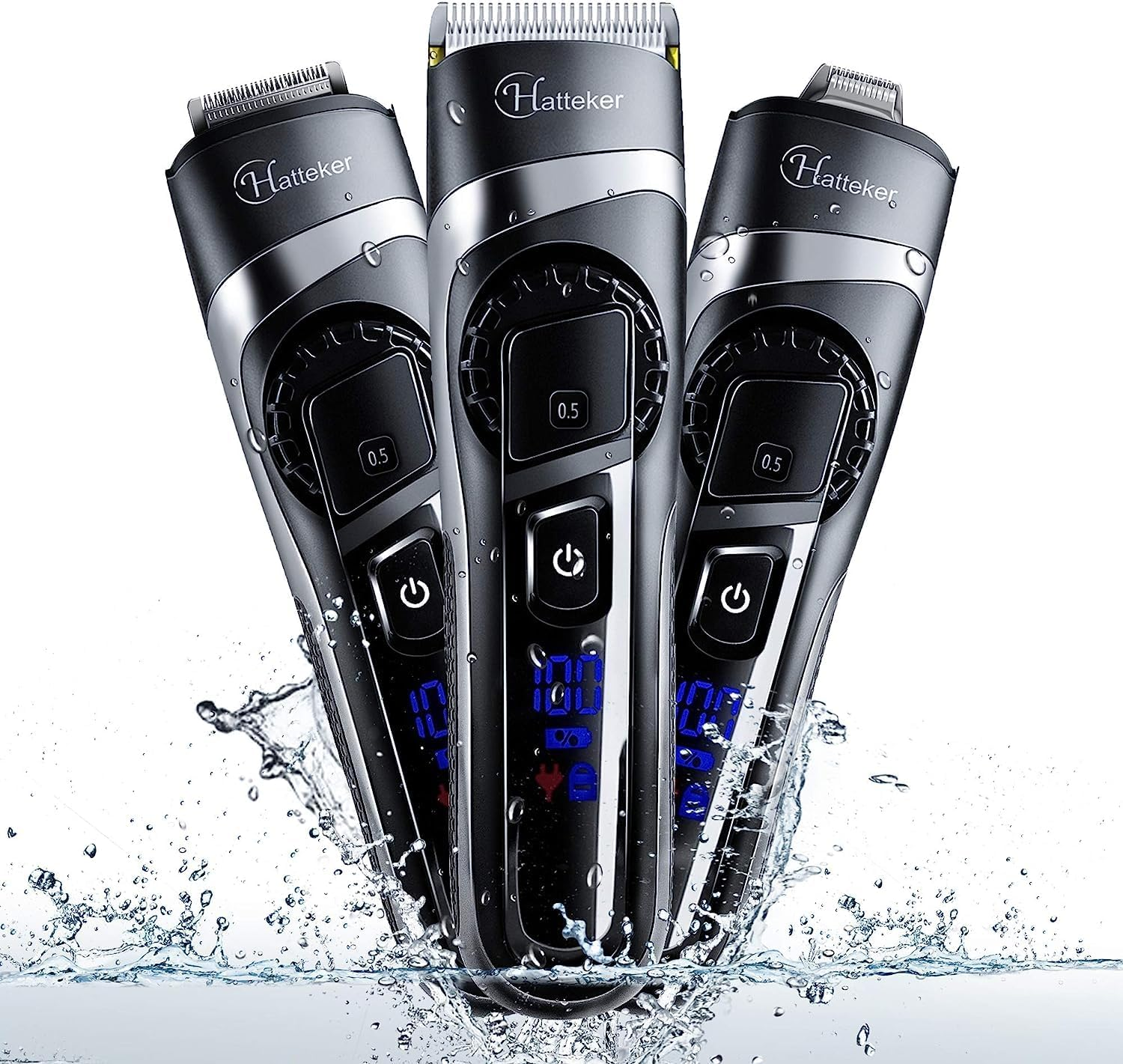 Hatteker Professional Hair Trimmer for Men - Beard & Long Hair Trimmer, Battery & Mains Operated, Waterproof 3 in 1 image number 5