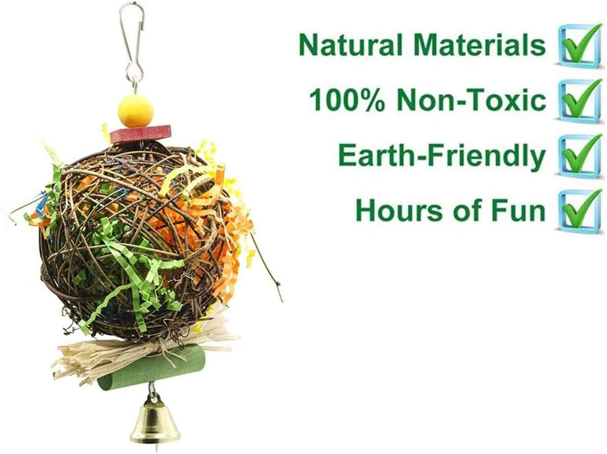 2 Pcs Bird Chewing and Foraging Toys - Parrot Cage Hanging Toy for Budgies Parakeet