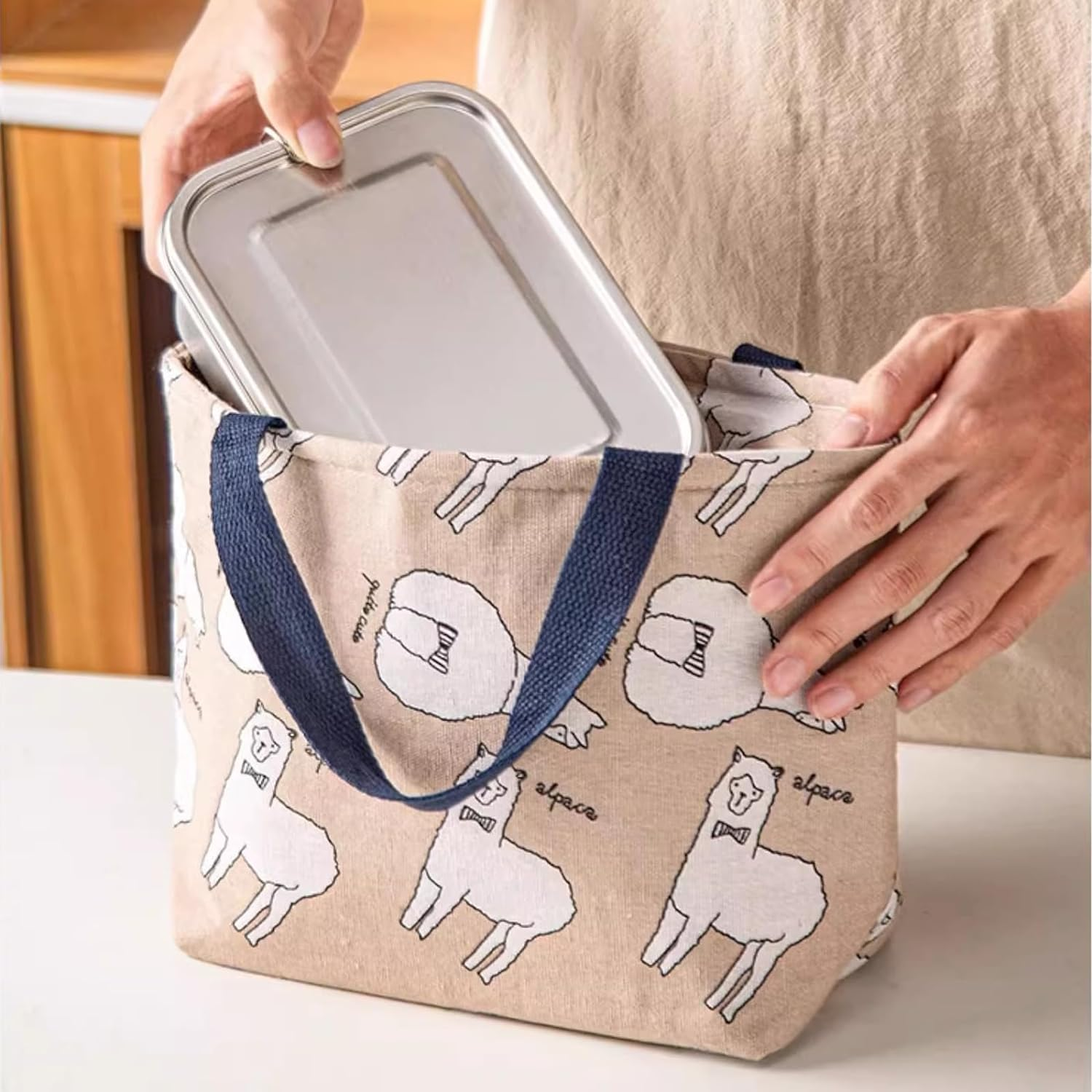 DAITET Leak-Proof Lunch Box Stainless Steel Bento Lunch Food Box Container with Removable Dividers Stainless Lid Lunch Box with Compartments Large Single Layer Rectangular Lunchbox(47Oz) image number 1