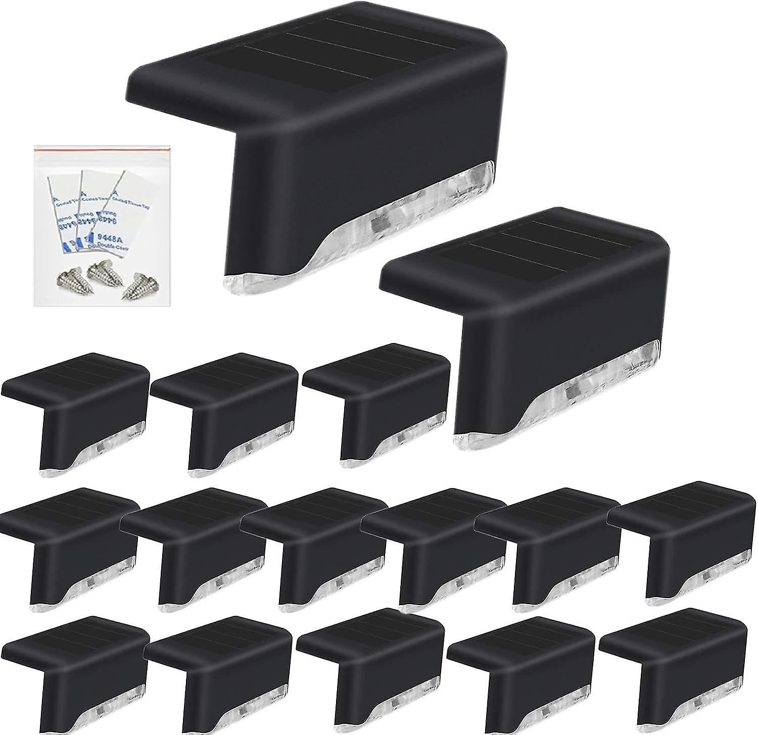 Solar Deck Lights 16 Pack Waterproof Outdoor Led Floor Light Fence Solar Step Lights for Garden, Step, Balcony, Patio and Pathway Lighting (Warm White) image number 3