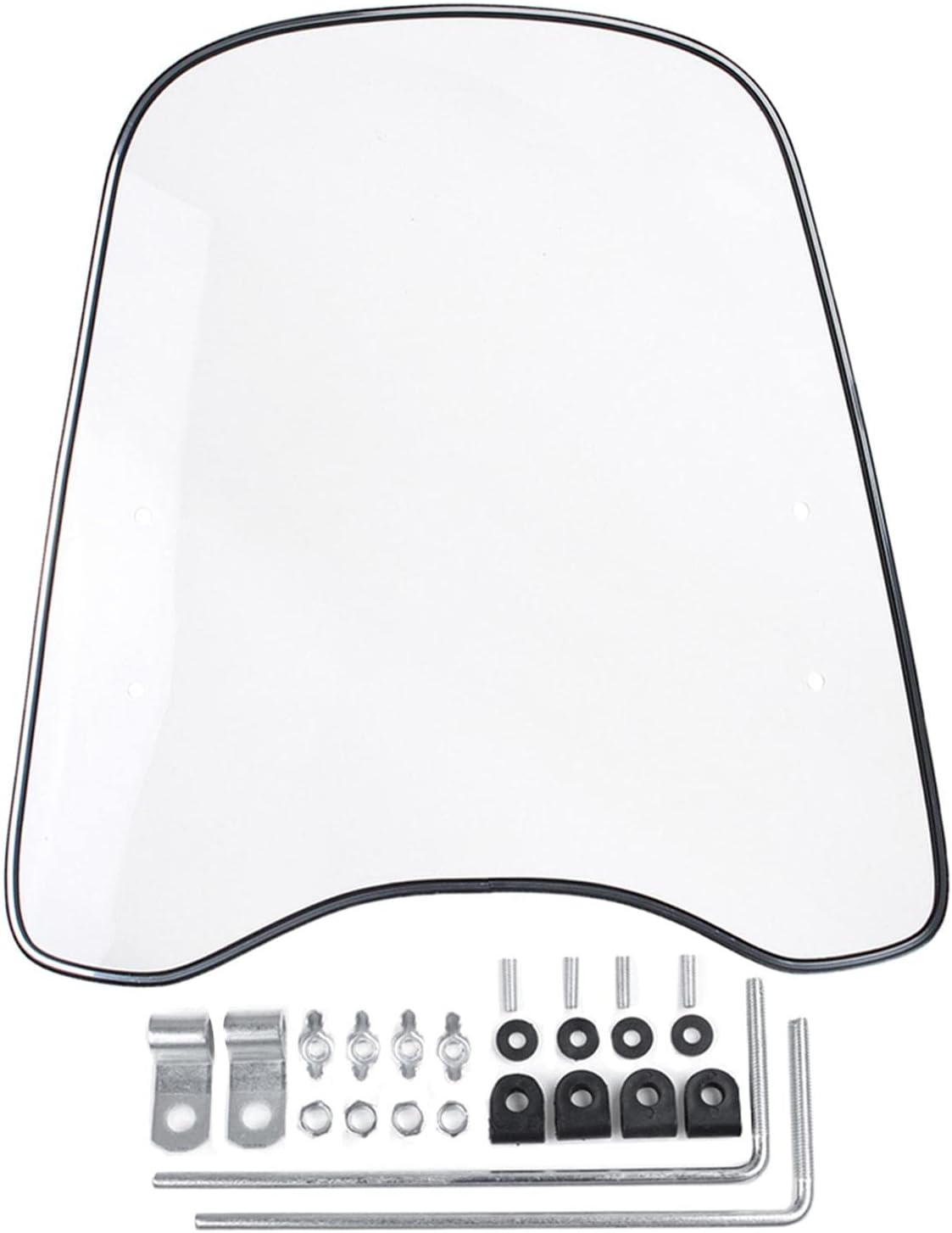 Windproof Clear Front PC Windshield for Motorcycle Scooter image number 5