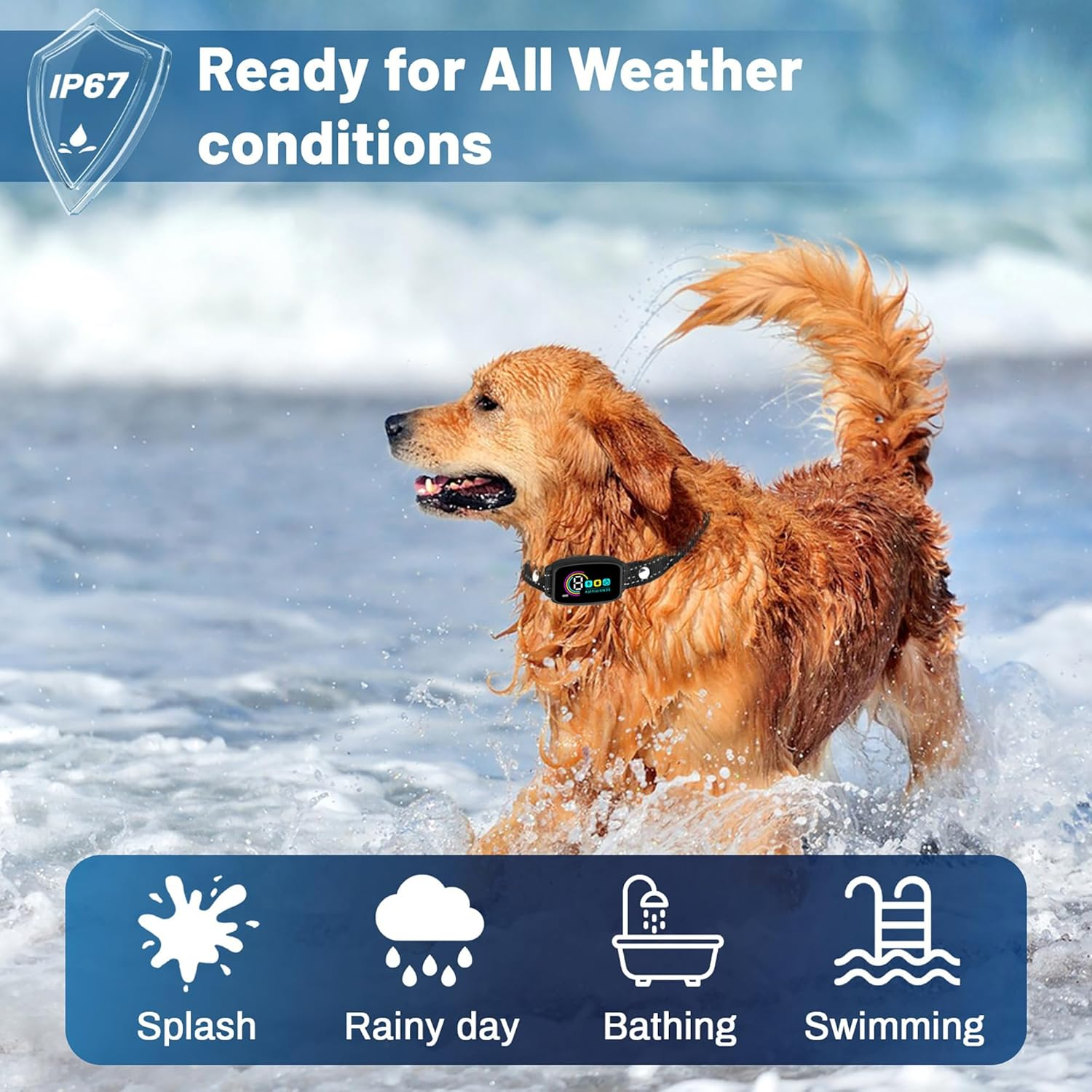 Koeay Bark Collar for Dogs, Rechargeable Smart Dog Barking Collar, anti Bark Collar, Vibration & Beep Modes, 8 Sensitivity Adjustable, IP67 Waterproof, Dog Training Collar for Small, Medium, Large Dog image number 2