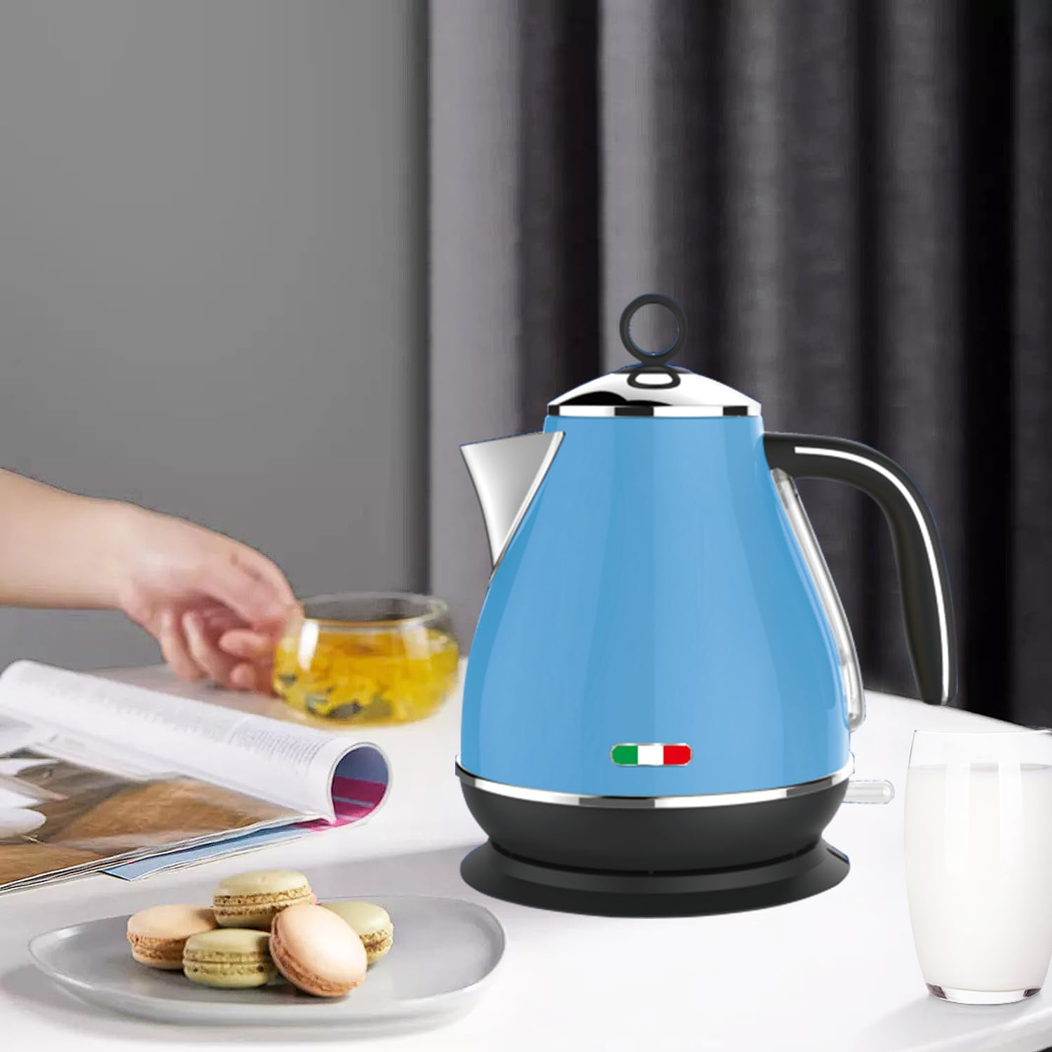 Vintage Electric 2 Slice Toaster & Kettle Combo Stainless Steel - Sky Blue image number 1