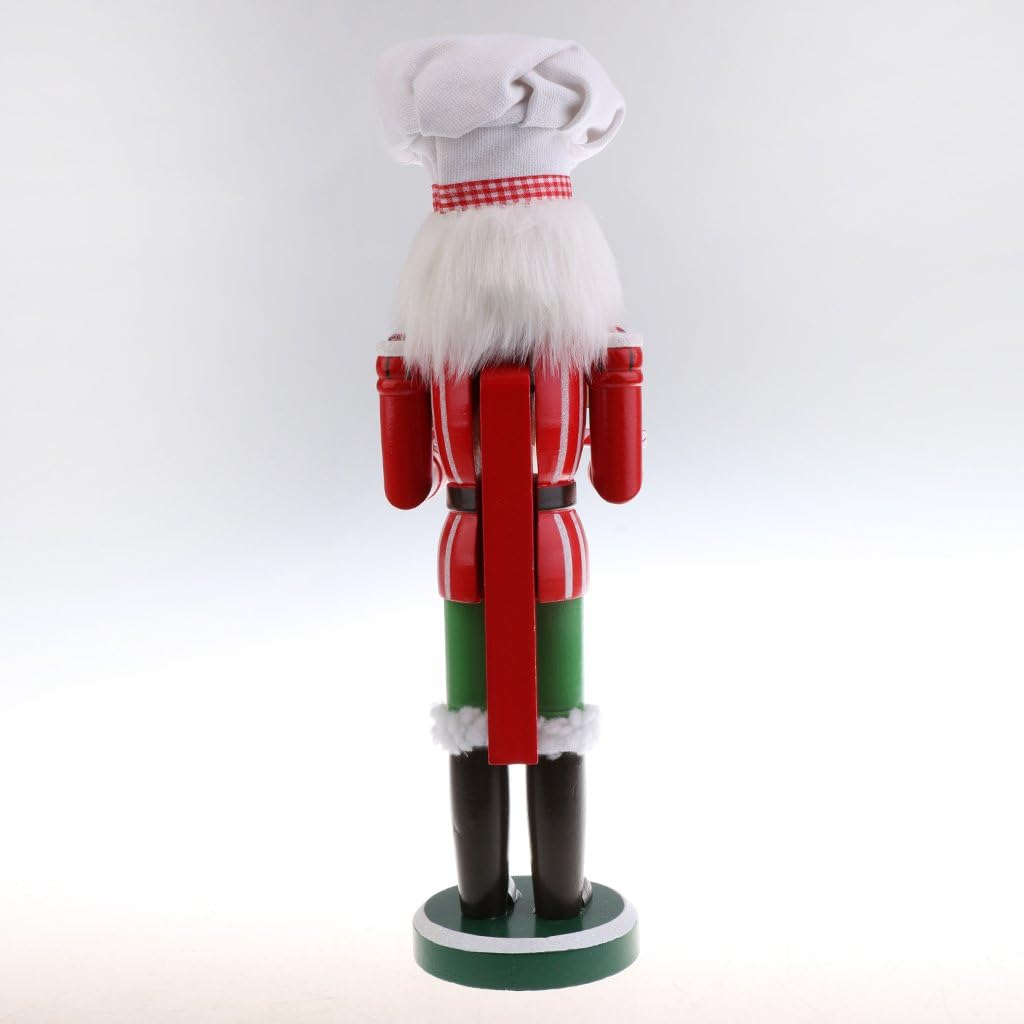 36CM Wooden Hand Painted Cook with Tray Nutcracker Christmas Decorative Ornament Gifts image number 3