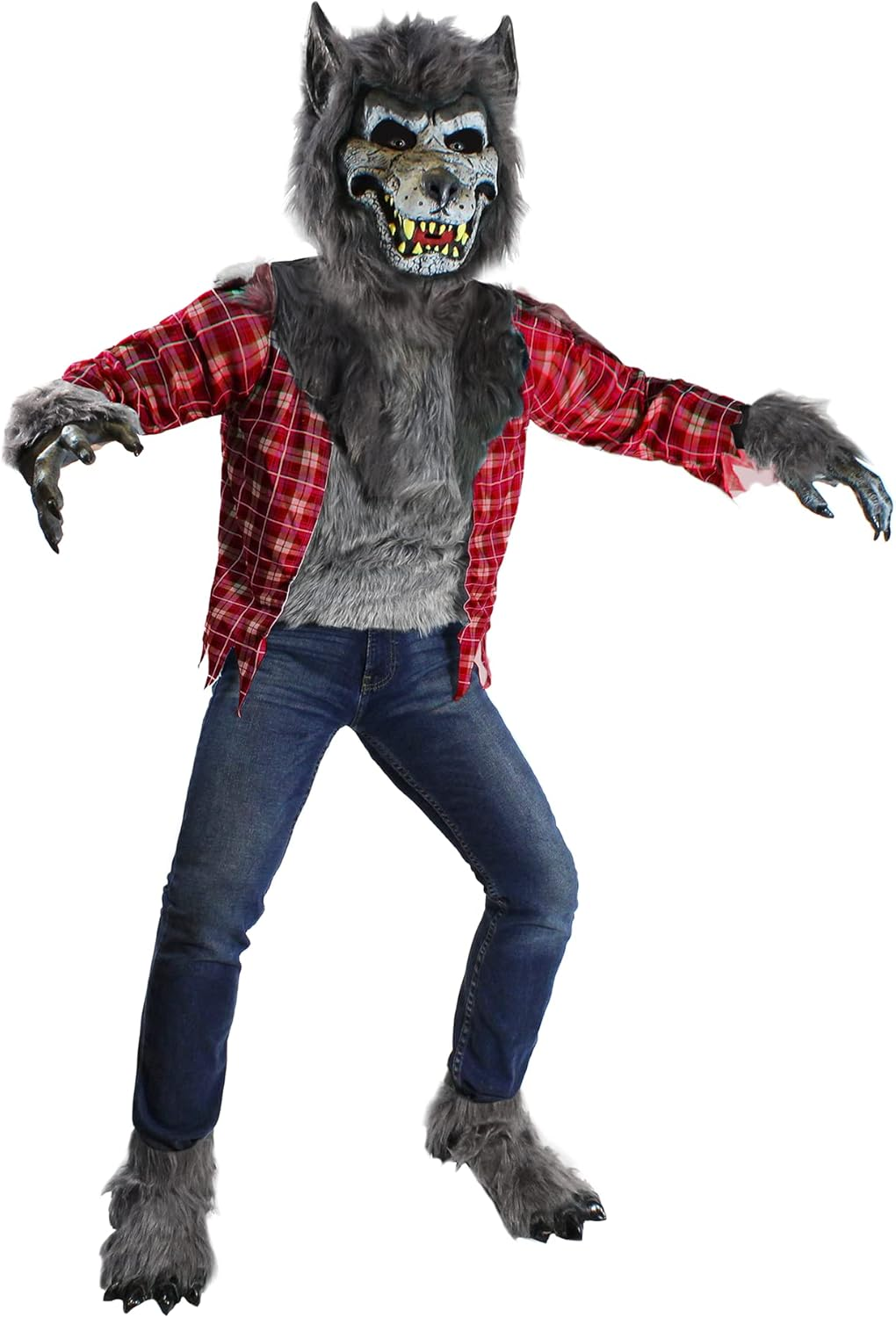Spooktacular Creations Boy Howling Werewolf Costume with Mask, Halloween Costume for Kids, Wolf Outfit Kids image number 1