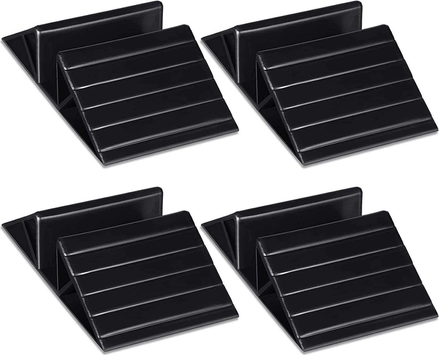 Geelin 4 Pcs Pet Gate Support Feet Freestanding Dog Gates Stabilizer Feet Plastic Triangle Reinforcement Fitting Dog Panel for Configurable Isolation Fence Free Standing Pet Gate Fence, Black image number 2