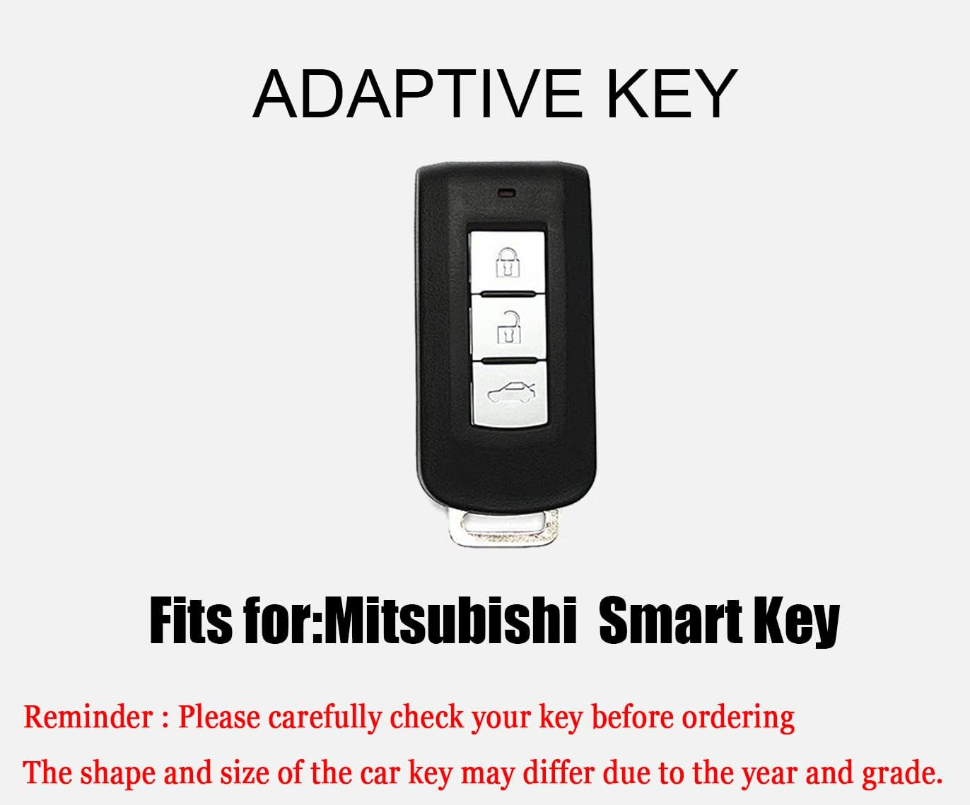 HIBEYO TPU Car Key Fob Cover with Keychain Fits for Mitsubishi image number 2
