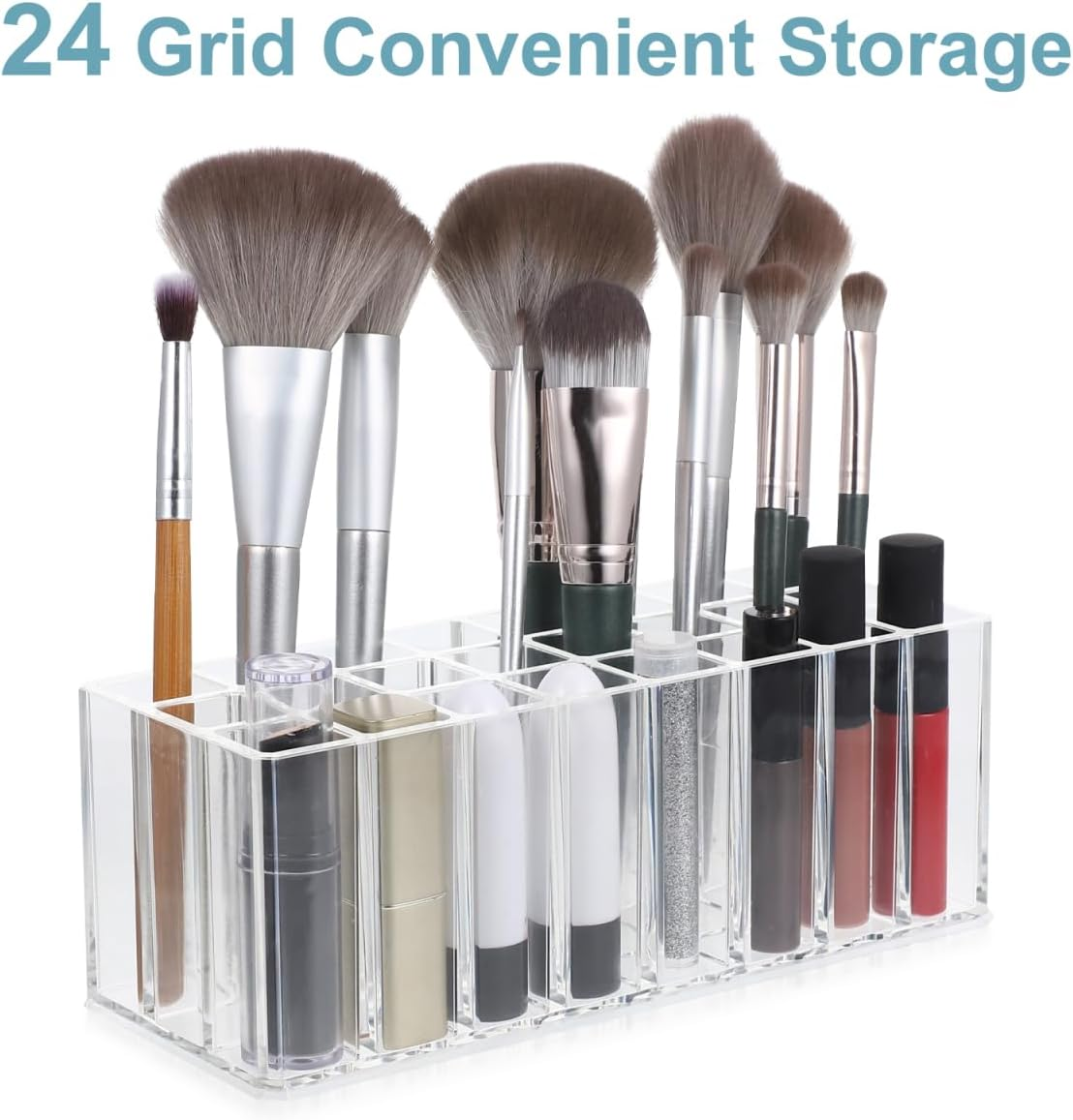 ULTECHNOVO Lipstick Organizer - Grids Lipsticks Holder - Clear Acrylic Lipgloss Organizer and Storage Display Case for Lip Gloss image number 4