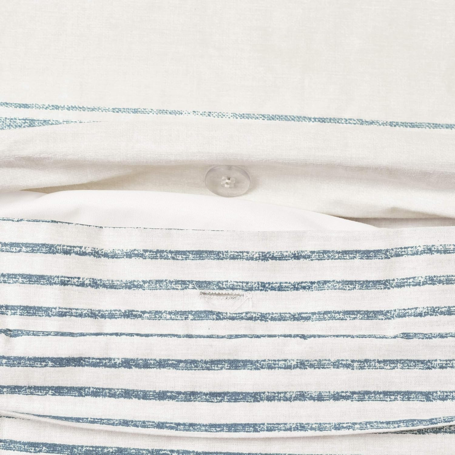 Lush Decor Comforter Farmhouse Stripe, King, Blue image number 1