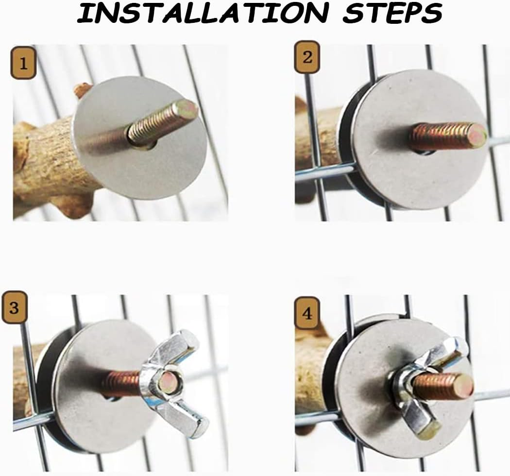 10 PCS Bird Perch, Bird Stand Toy Set Natural Wood Parrot Stand Branch Parakeet Toys Stick Exercise Bird Cage Accessories for Budgies Love Birds Finches Small Bird Toys image number 2