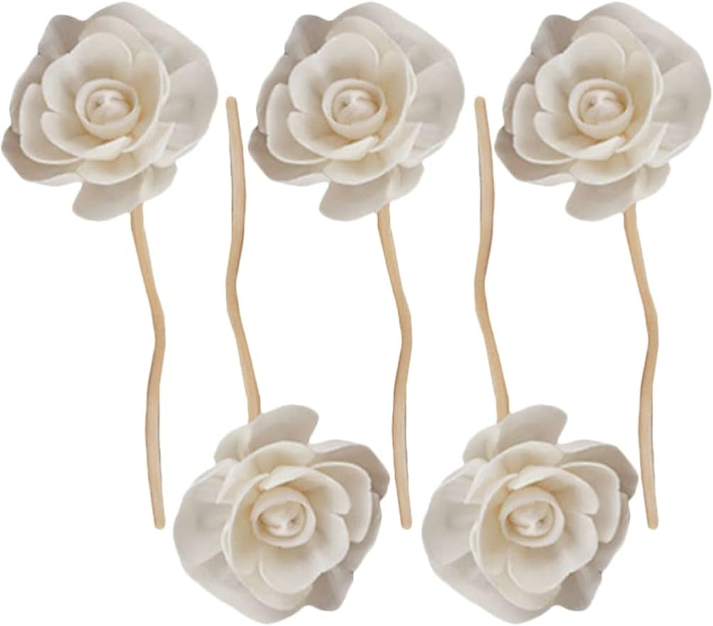 GANAZONO 5Pcs Aromatherapy Flowers Essential Oil Diffuser Rattan Weaving Home Decorative Aroma Sticks Diffuser image number 3