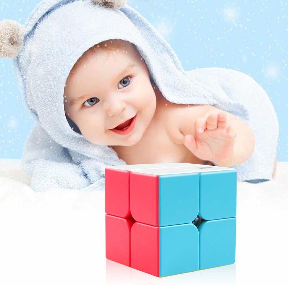 D-Fantix Qiyi Stickerless Speed Cube Set, Qidi S 2X2 Warrior W 3X3 Qiming Pyramid Magic Cube Puzzle Toys image number 1