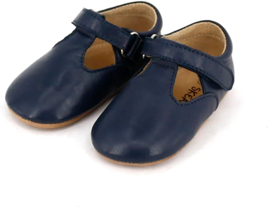SKEANIE Pre-Walker Leather T-Bar Shoes