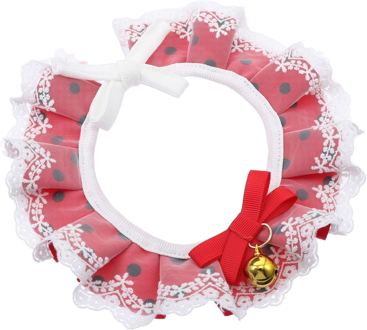 Mipcase 3Pcs Cat Bow Collar Bell and Lace Necklace for Party Christmas Wedding Occasion Cute Cat Bow Scarf Neckwear for Special Events image number 2