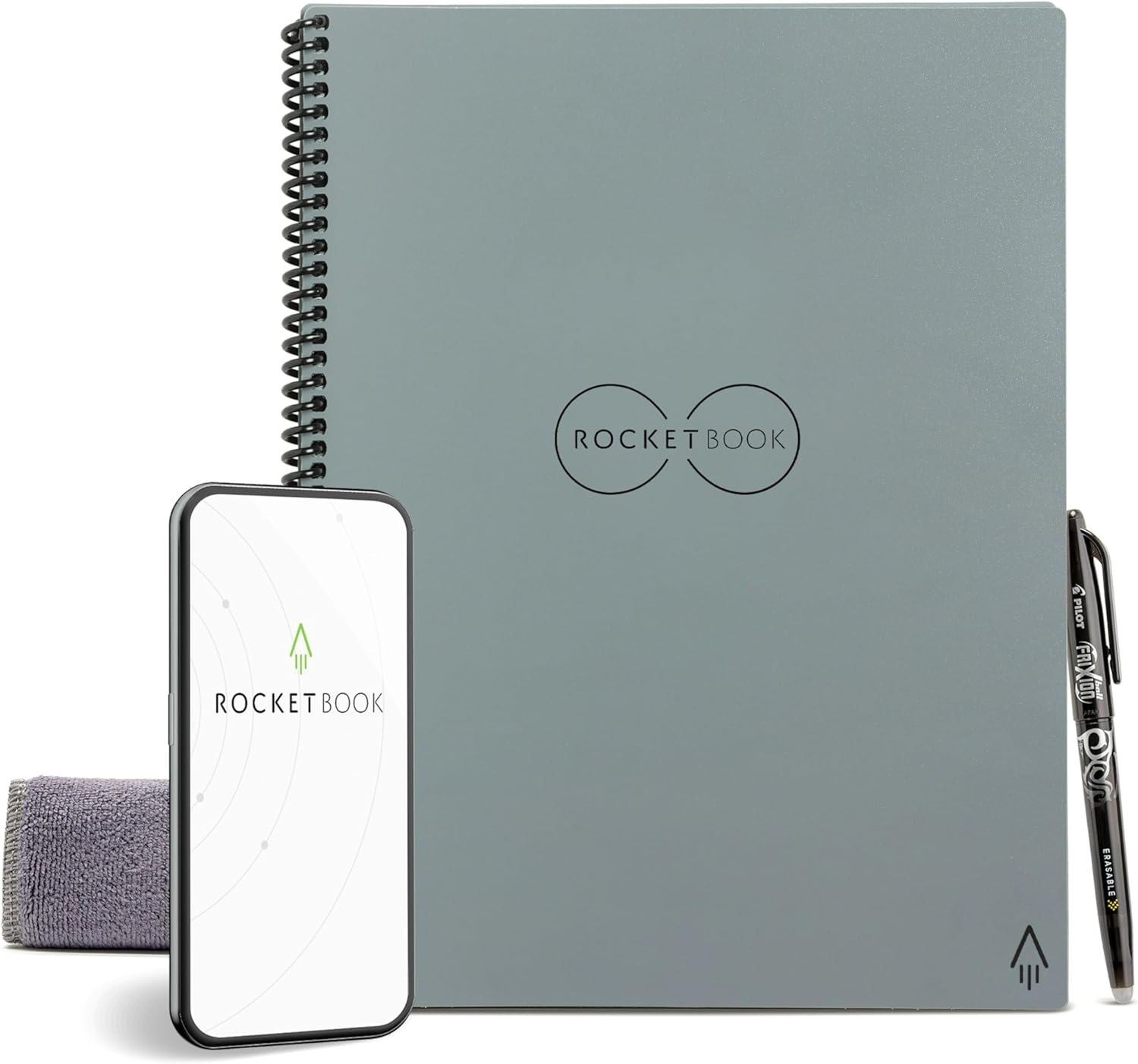 Rocketbook Core Reusable Smart Notebook | Innovative, Eco-Friendly, Digitally Connected Notebook with Cloud Sharing Capabilities | Lined, 6" X 8.8", 36 Pg, Infinity Black