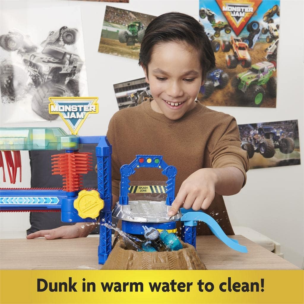 Monster Jam, Megalodon Monster Wash, Includes Color-Changing Megalodon Monster Truck, Interactive Water Play Kids Toys for Aged 3 and Up image number 6
