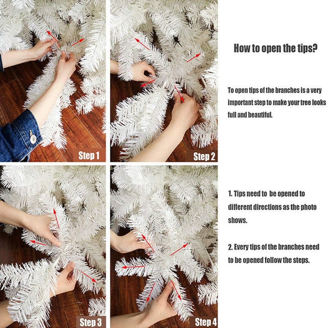 Pink Christmas Tree 1.5M/5Ft Xmas Tree Bushy 438 PVC Tips Metal Stand Frame Christmas Ornament Deco Family Home Party Mall Store Holiday Deoration Ornaments image number 5