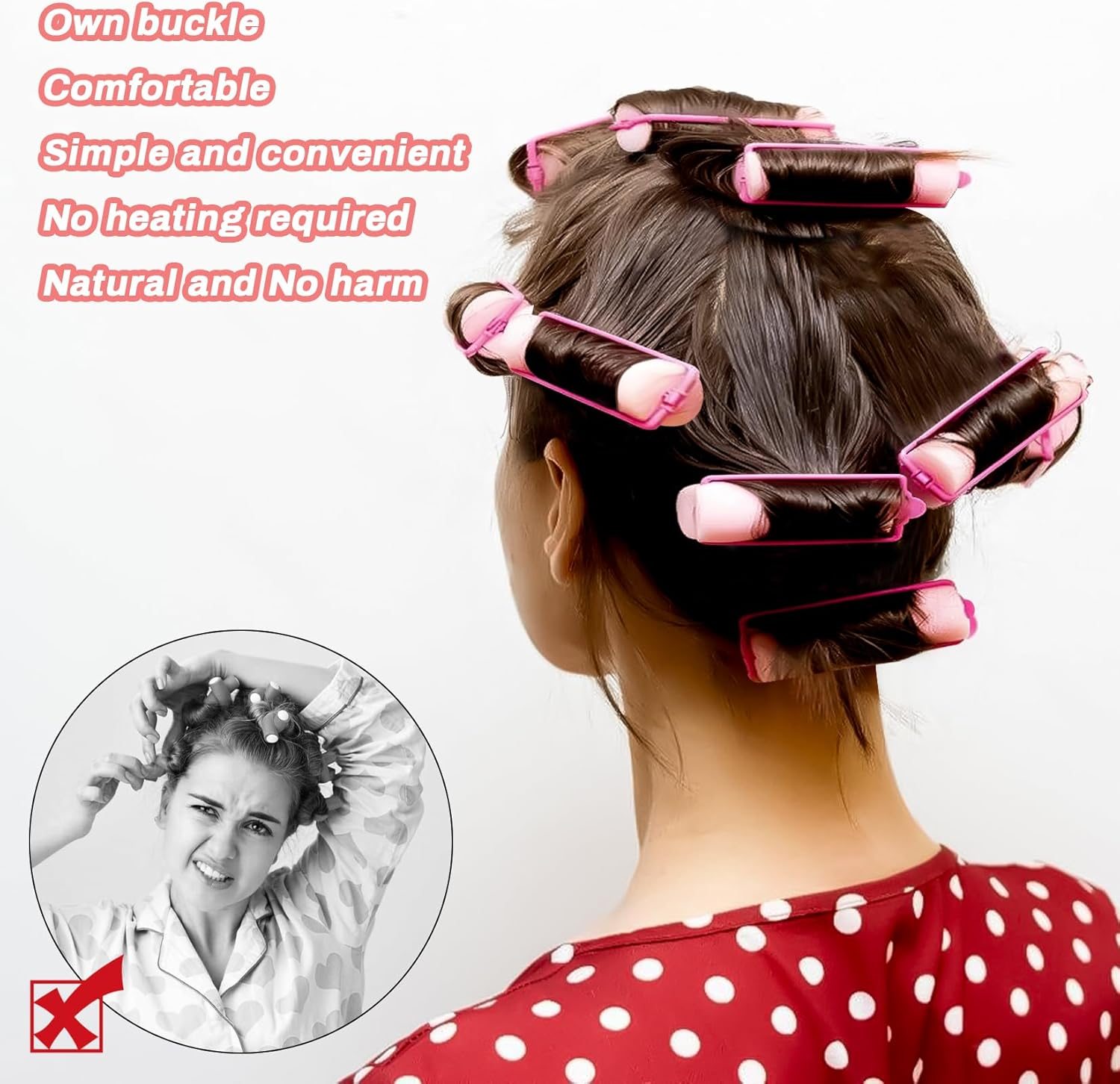 MAQIHAN 56PCS Foam Hair Rollers - Sponge Rollers for Hair Heatless Hair Curler for Short/Long Hair Sleep Rolos Para Cabello Jumbo Large Sponge Curlers Soft Sleeping Thin Hair Curl Overnight Rulos image number 4