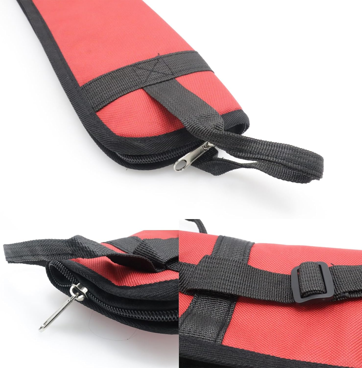 Portable Drumstick Storage Case, Small Hanging Holder with Hooks inside for Drum Set Mallet and Percussion Sticks - Bue image number 2