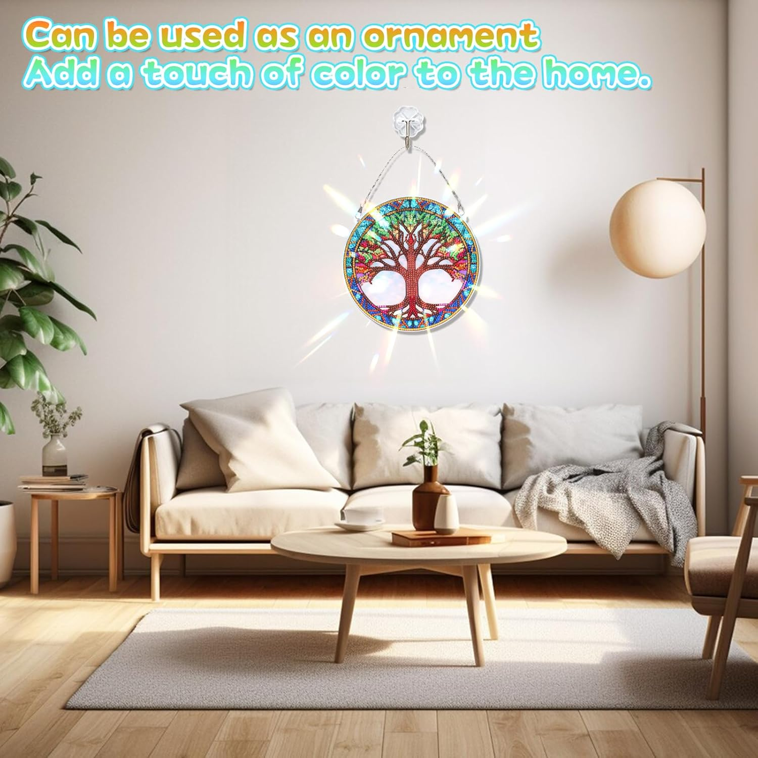 Suncatcher Diamond Art Kits with Tools, Tree Suncatchers for Windows, Diamond Hanging Gifts for Girls, Tree of Life Stained Glass Wall Hanging for Home Decor (Tree)