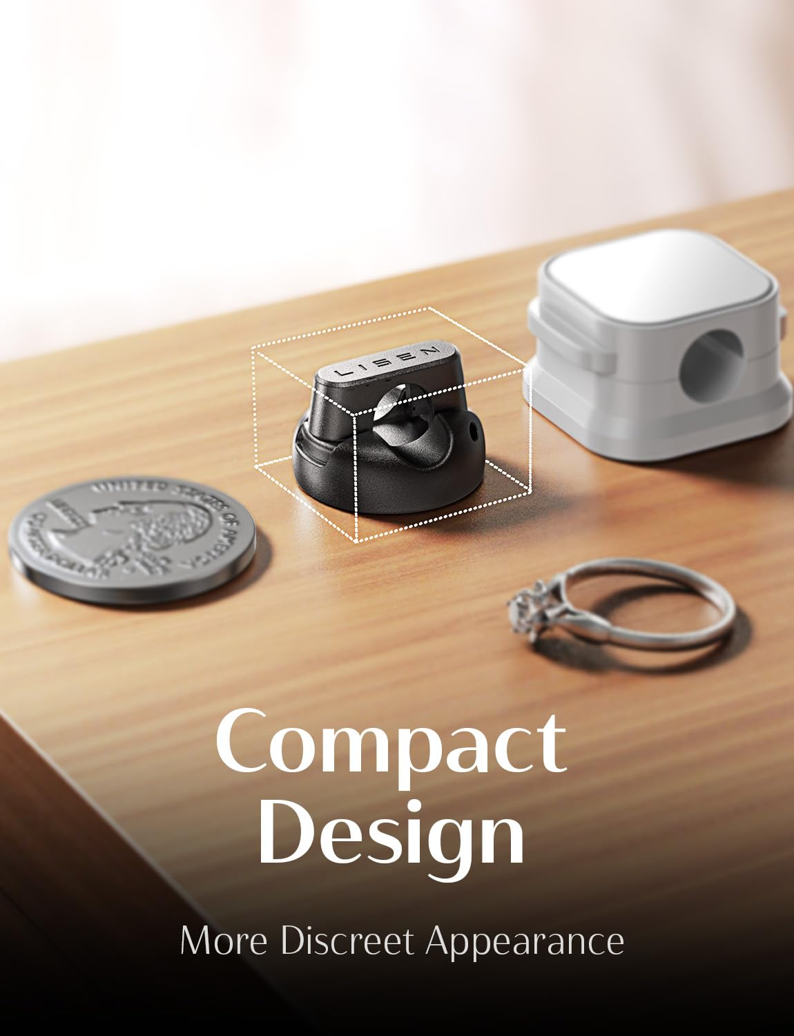 LISEN 8 Pack Cable Holder, Magnetic Cable Clips [1S Snap-On] Cord Holder, Office Desk Organizers and Accessories with 4 Extra Strong Adhesive Pads, Wire Organizer for Nightstand, Home, Wall, Car