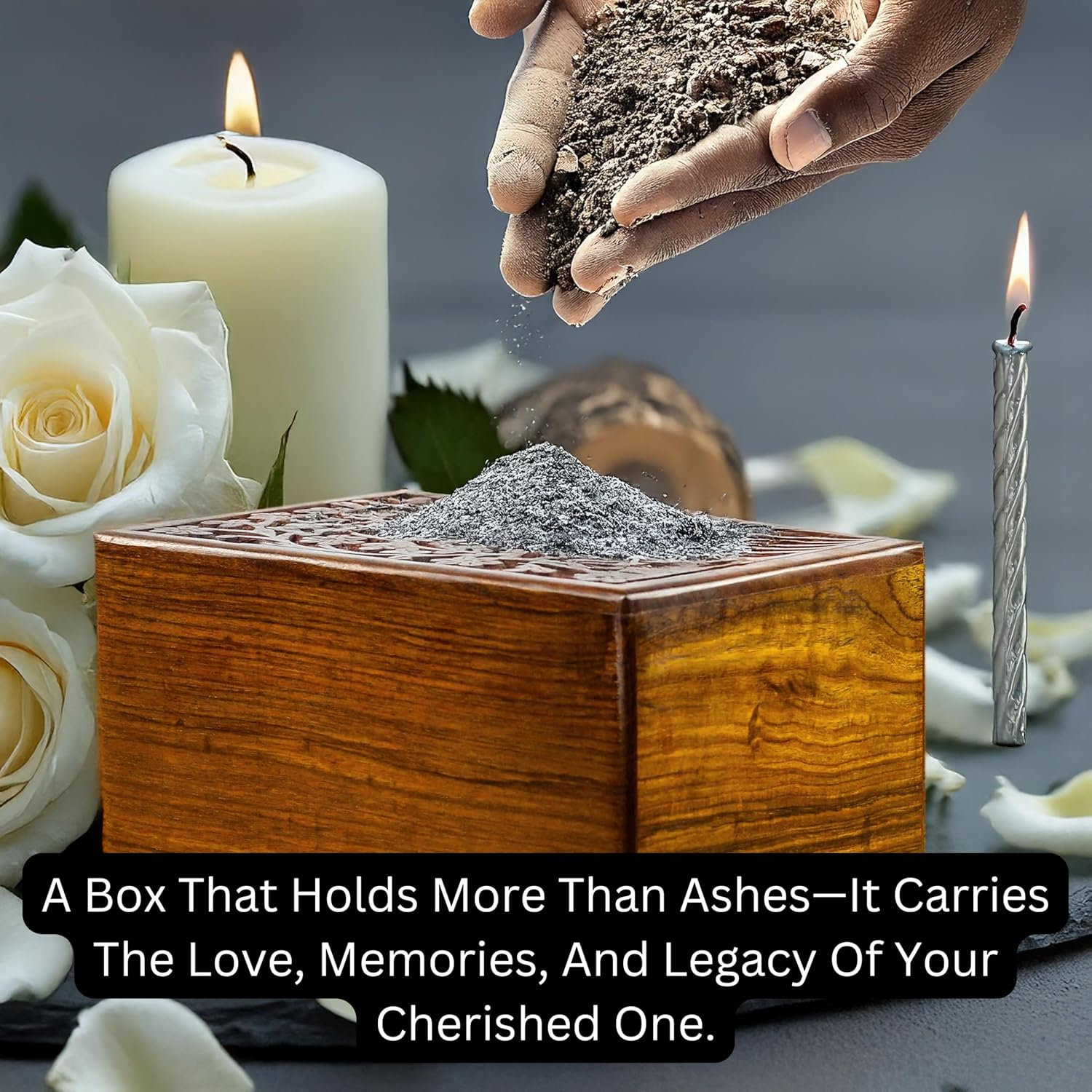 Artisans Crafted Premium Rosewood Decorative Hand Carved Wooden Urns | Carved with Precision | Memorial Wooden Urns for Loved Ones | Nagina International (Xx-Large) image number 2