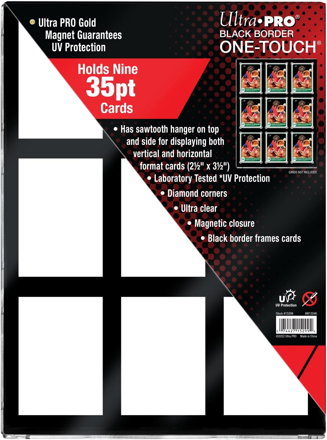Ultra Pro 35PT 9-Card Black Border UV One-Touch Magnetic Card Holder image number 1