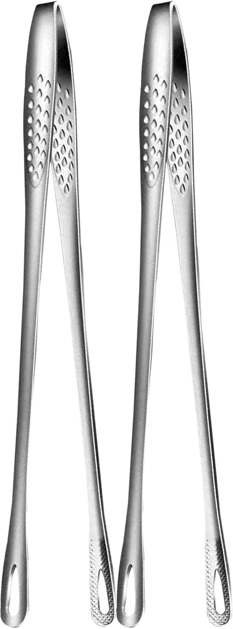 2 Pcs 11 Inches Korean BBQ Tongs Stainless Steel Grill Tongs Cooking Tweezers Japanese Barbecue Tong for Kitchen Cooking Salads Pasta Buffet Food Serving image number 4