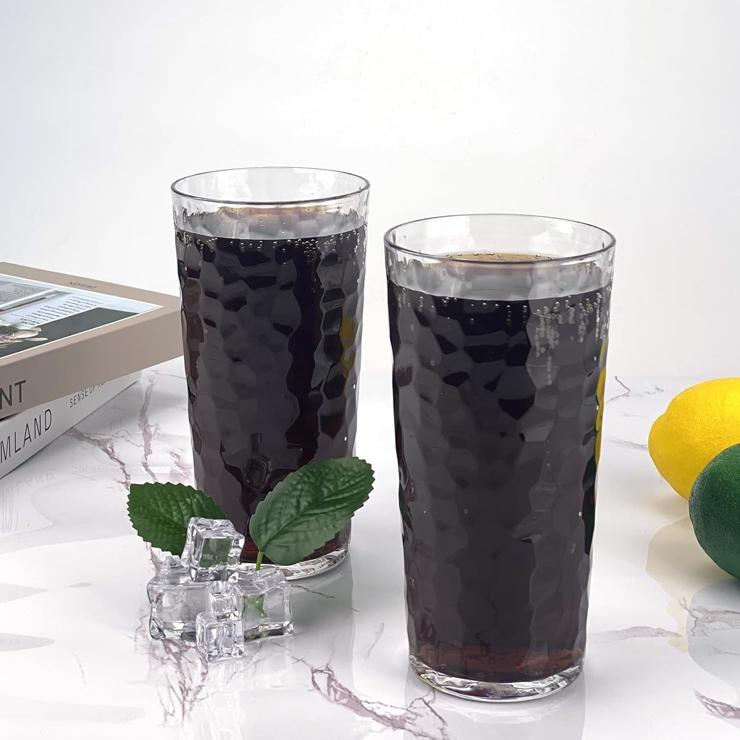 Yalin 24-Ounce Plastic Tumbler Acrylic Drinking Glasses, Reusable Plastic Cups, Stackable, Bpa-Free, Shatter Proof, Dishwasher Safe, Set of 8, Large, Clear, TG142 - Gray image number 2