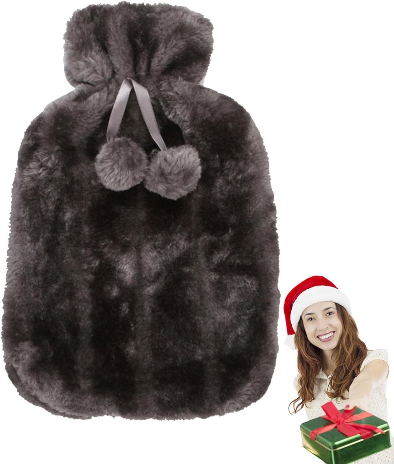 Water Bottle Softcover,2 Liter Ultra Soft Faux Plush Fur Hot Water Bottle Cover - Hot Water Bottle Cloth Helps Relieve Muscle Aches Menstrual Cramps 6-8 Hours to Keep Warm Helves