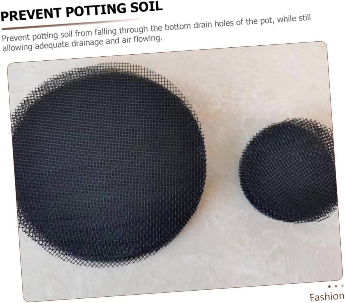 Sosoport 200Pcs round Flower Pot Mesh Pads Soil Loss Prevention for Plant Pot Drainage Breathable Gaskets for Healthy Growth for Gardening image number 4