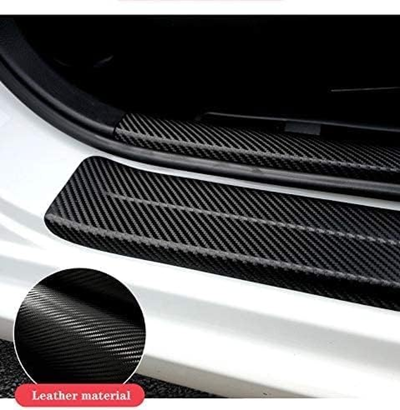 4Pcs GT-LINE Door Sill Protector Reflective 4D Carbon Fiber Sticker Decoration Door Entry Guard Door Sill Scuff Plate Stickers Accessories Compatible with KIA GT-LINE (Red) image number 3