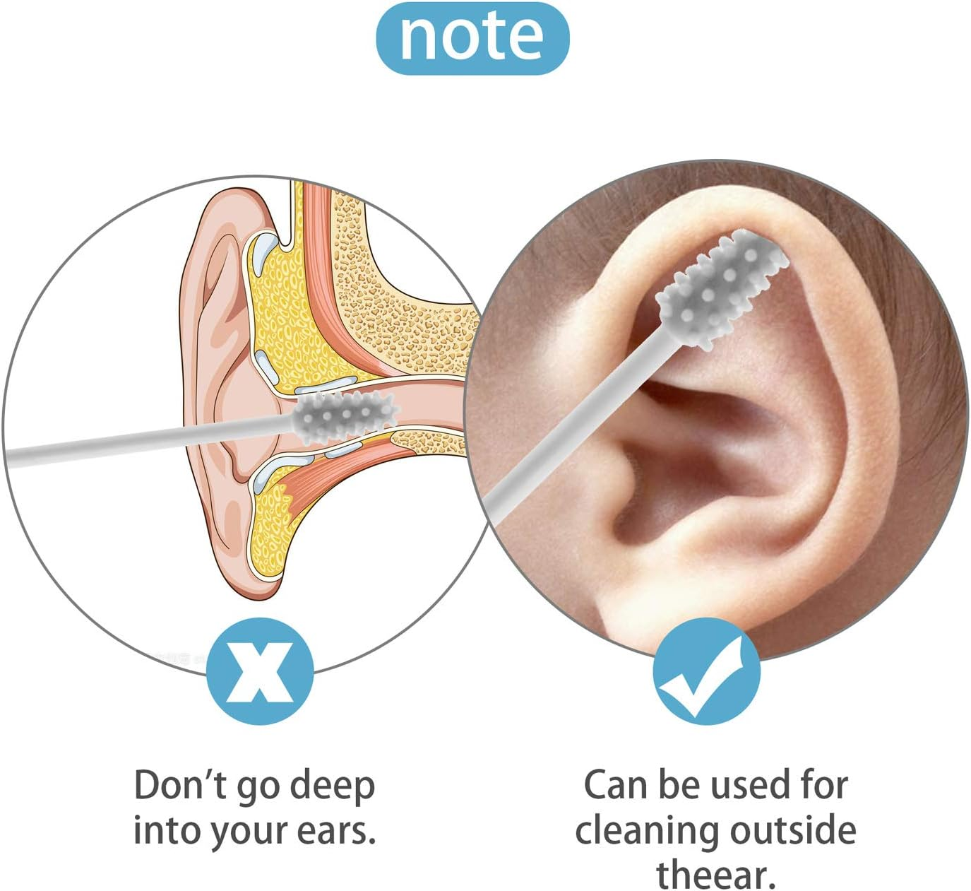 Strogem Reusable Cotton Swabs with 1 Mirror for Makeup Application and Cleaning, Multifunctional Portable Washable Silicone Q-Tip (Gray) - White image number 3