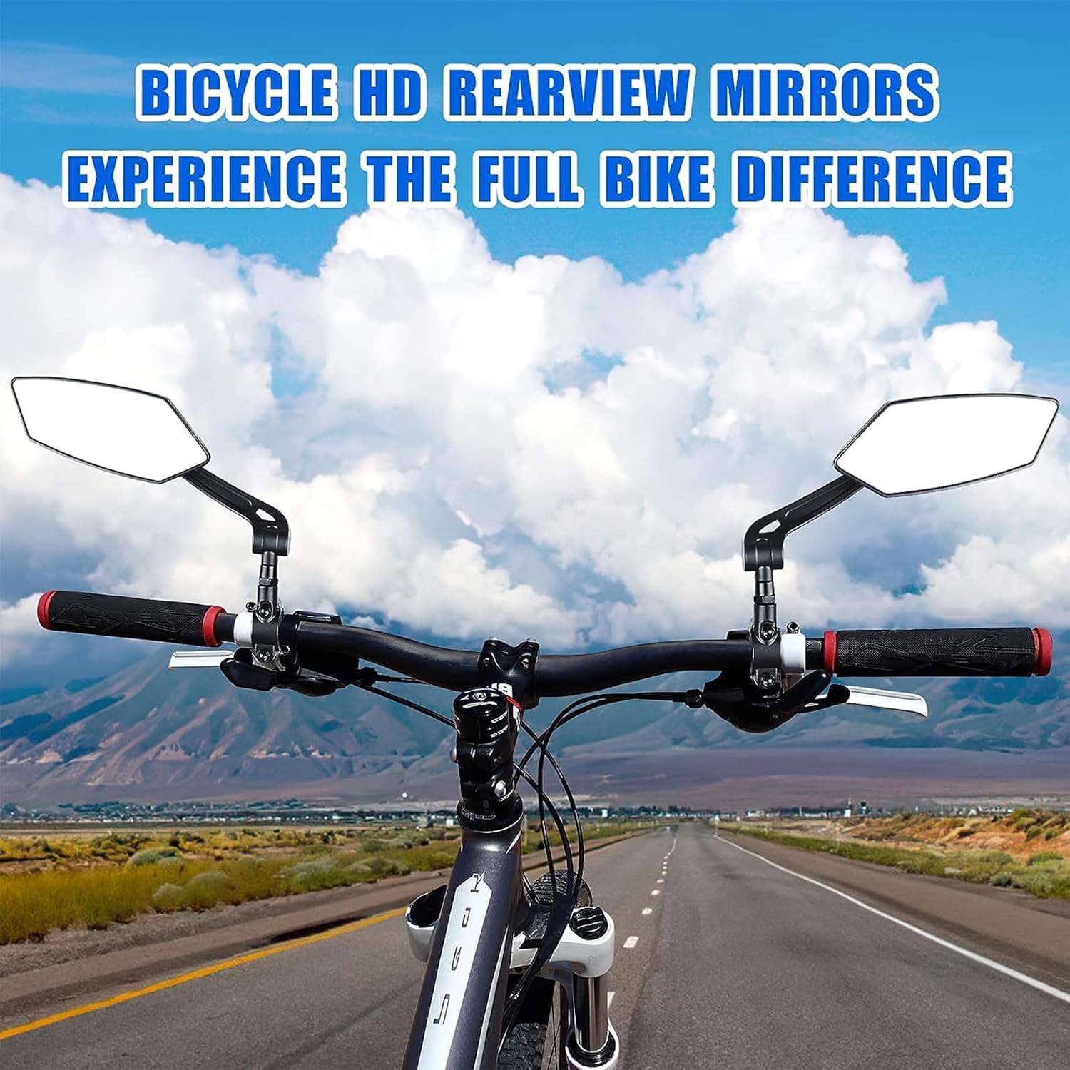 Bike Mirror New Handlebar Bike Mirrors Rotatable Vehicle Rearview Mirror, Bicycle Mirror HD Automotive Grade Glass Lens, Large Surface E-Bike Mirror, Cycling Mirror image number 3
