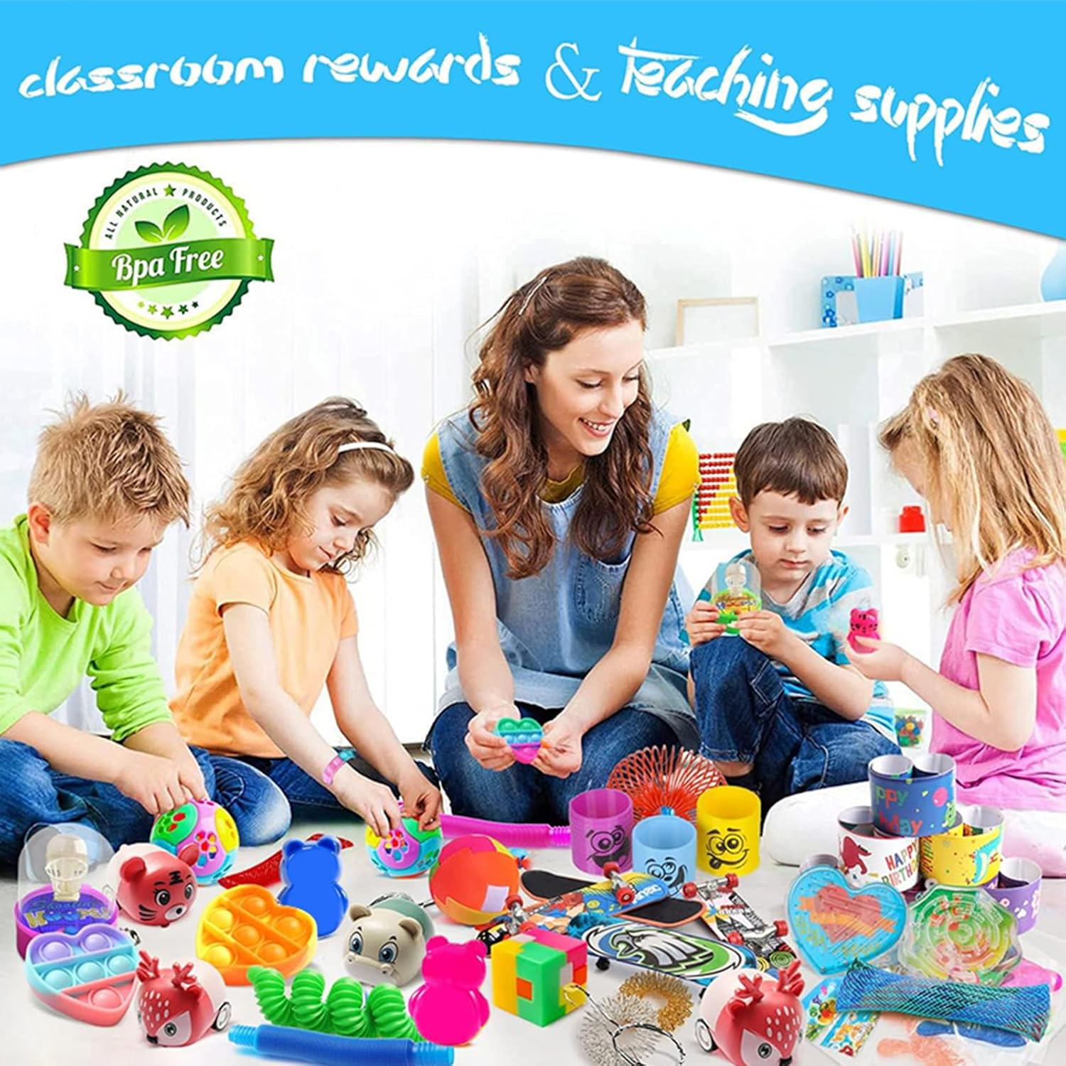 63PCS Party Favours for Kids Prizes Box Toys, Goodie Bags Stuffers for Classroom Reward Prizes, Birthday Gifts Toys, Treasure Chest Toys, Carnival Prizes Christmas Gifts for Kids 3-5 6-8 8-12 image number 1