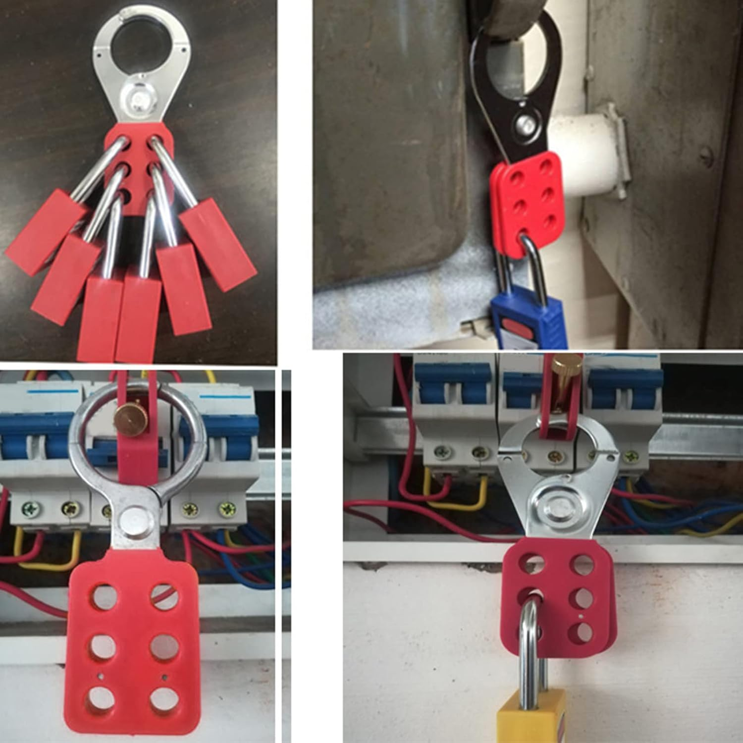 Gugxiom 10PCS Lock Out Tag Out Hasp, 6 Hole Design Padlock Hasp for Lockout Station, Safety Hasp Lock, up to 6 Workers, for Industrial Chemical image number 3