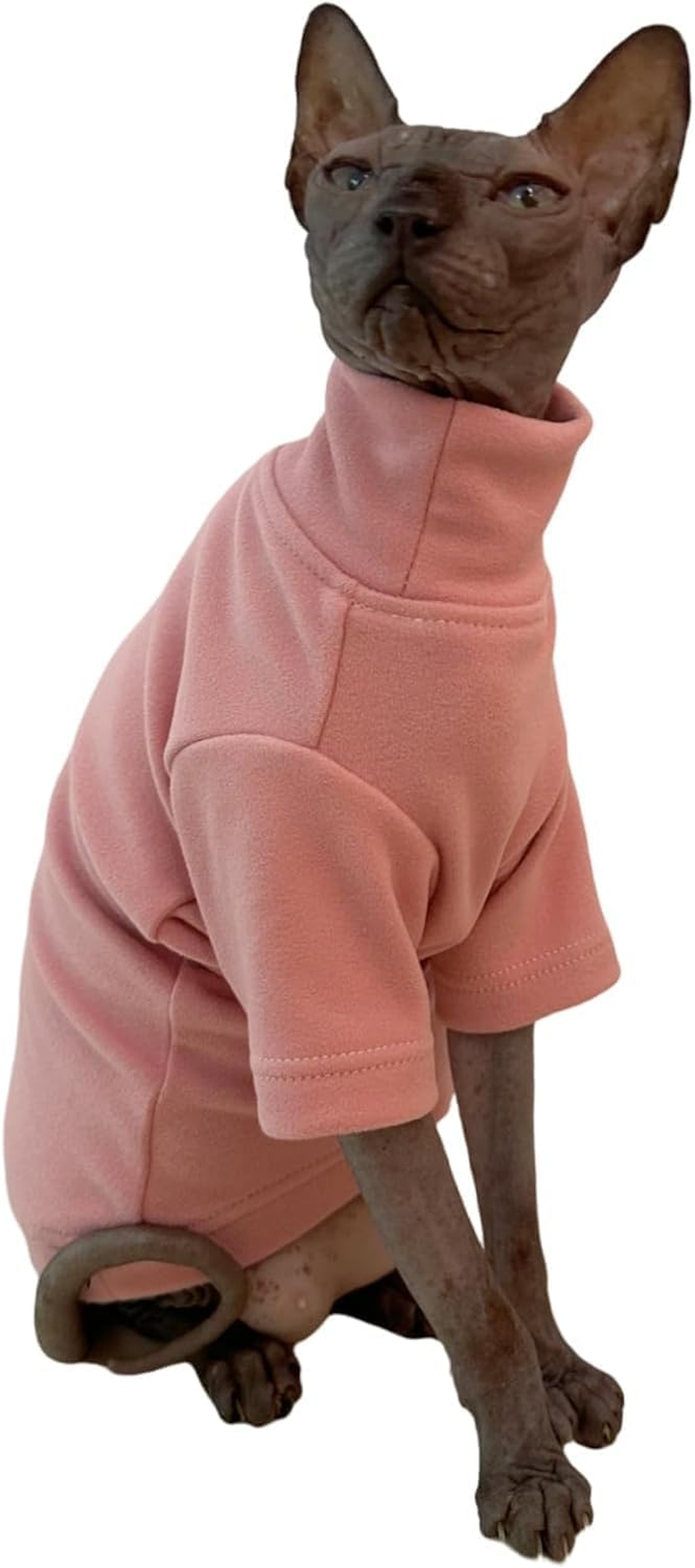 Turtleneck Sweater for Cat Soft Thick Double-Sided Cat Clothes Winter Warm Outfit Coat for Hairless Cats and Small Dogs Apparel with Sleeves (Brown Coffee Color, XS) image number 3