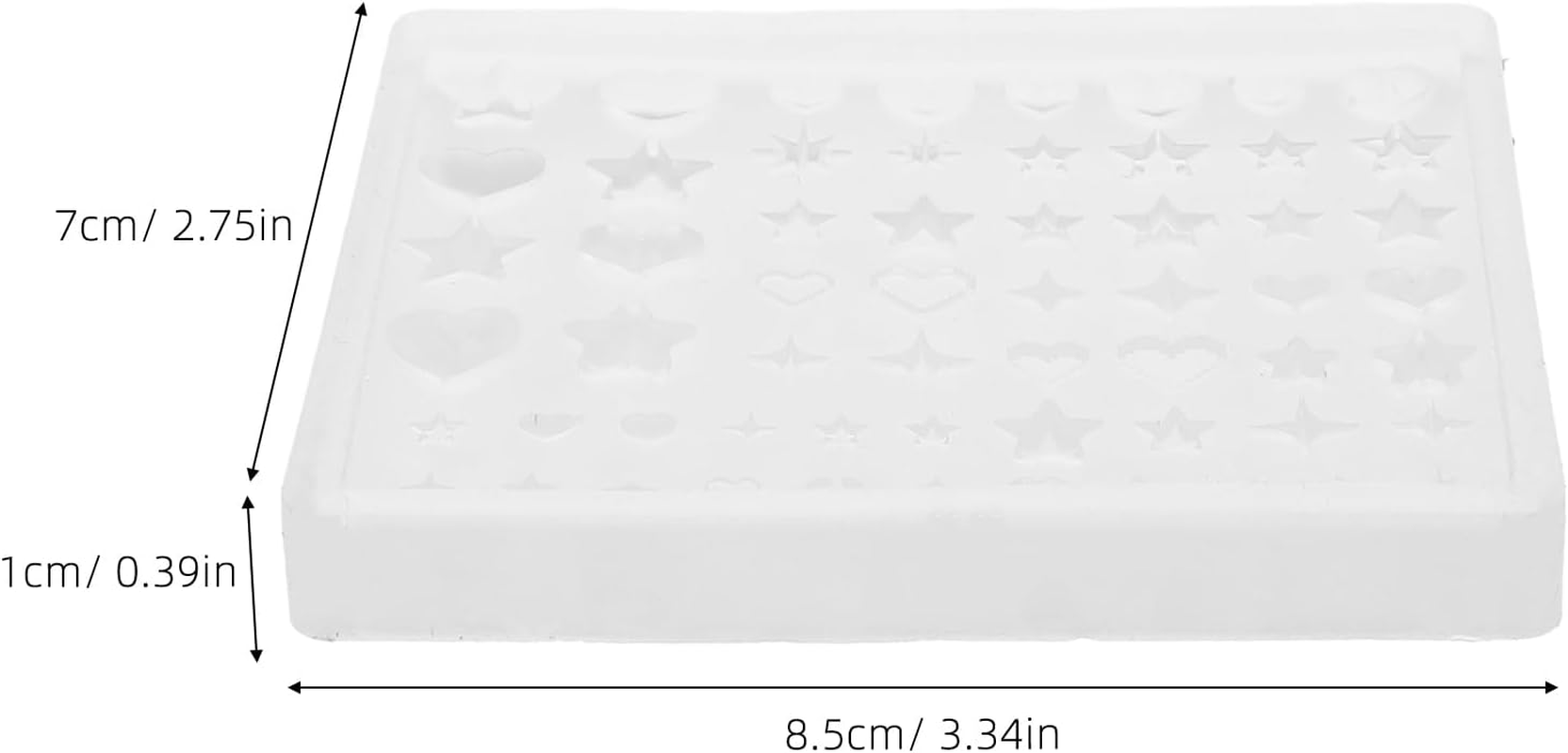 2Pcs Nail Charms Silicone Molds - Nail Art Mold Heart 3D Stars Carving Mould Stencils DIY Charms Supplies for Women Manicure Design Decoration image number 1