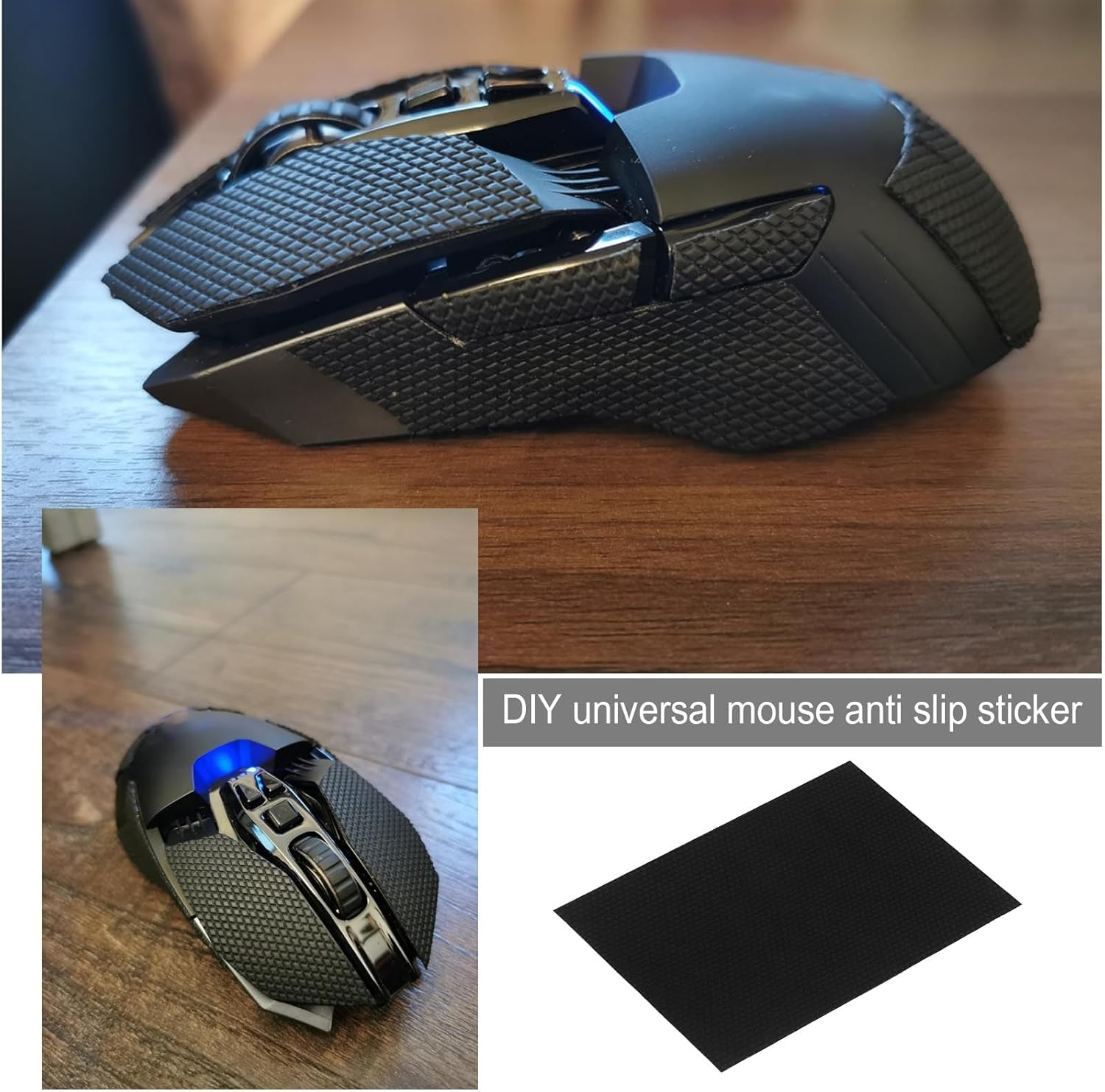 2 Pcs DIY Anti-Slip Mouse Grip Pads DIY Tape for Gaming Peripherals and Devices Anti-Slip Grip Tape, All Purpose Shapes, Self-Adhesive Design