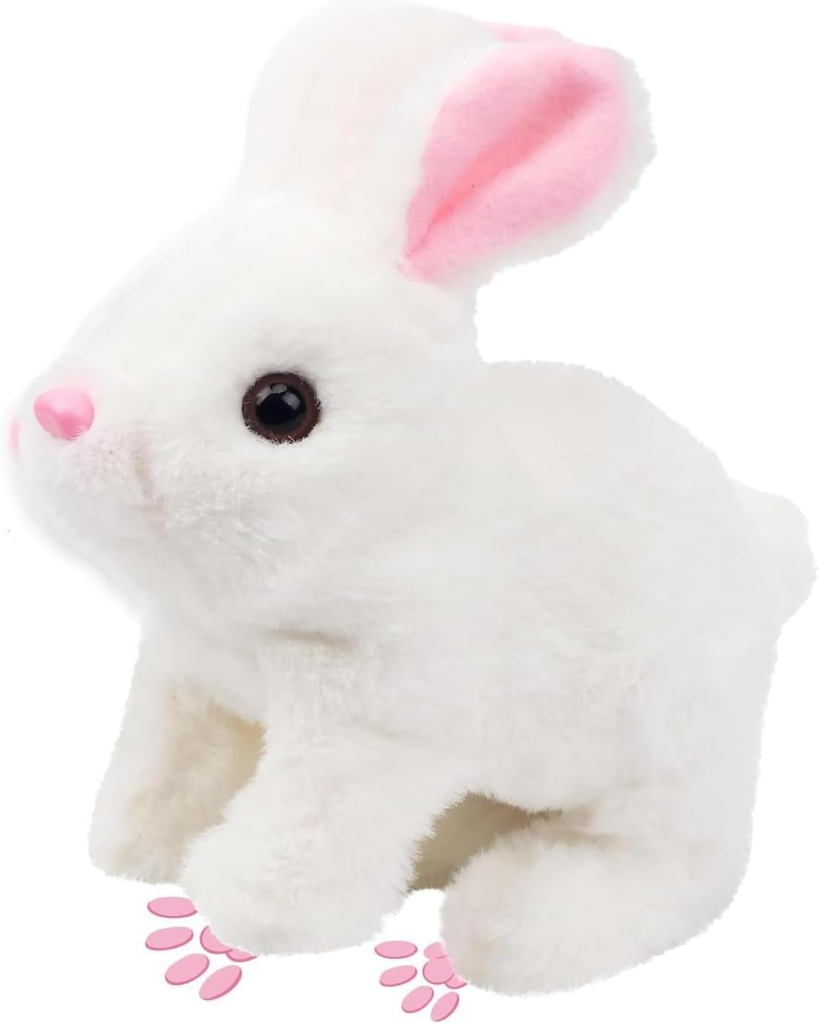 Plush Interactive Toy,Hopping Rabbit Interactive Electronic Pet Plush Bunny Toy with Sounds and Movements,Animated Walking Wiggle Ears Twitch Nose for Toddlers Birthday,Companion Animal for Kids image number 6