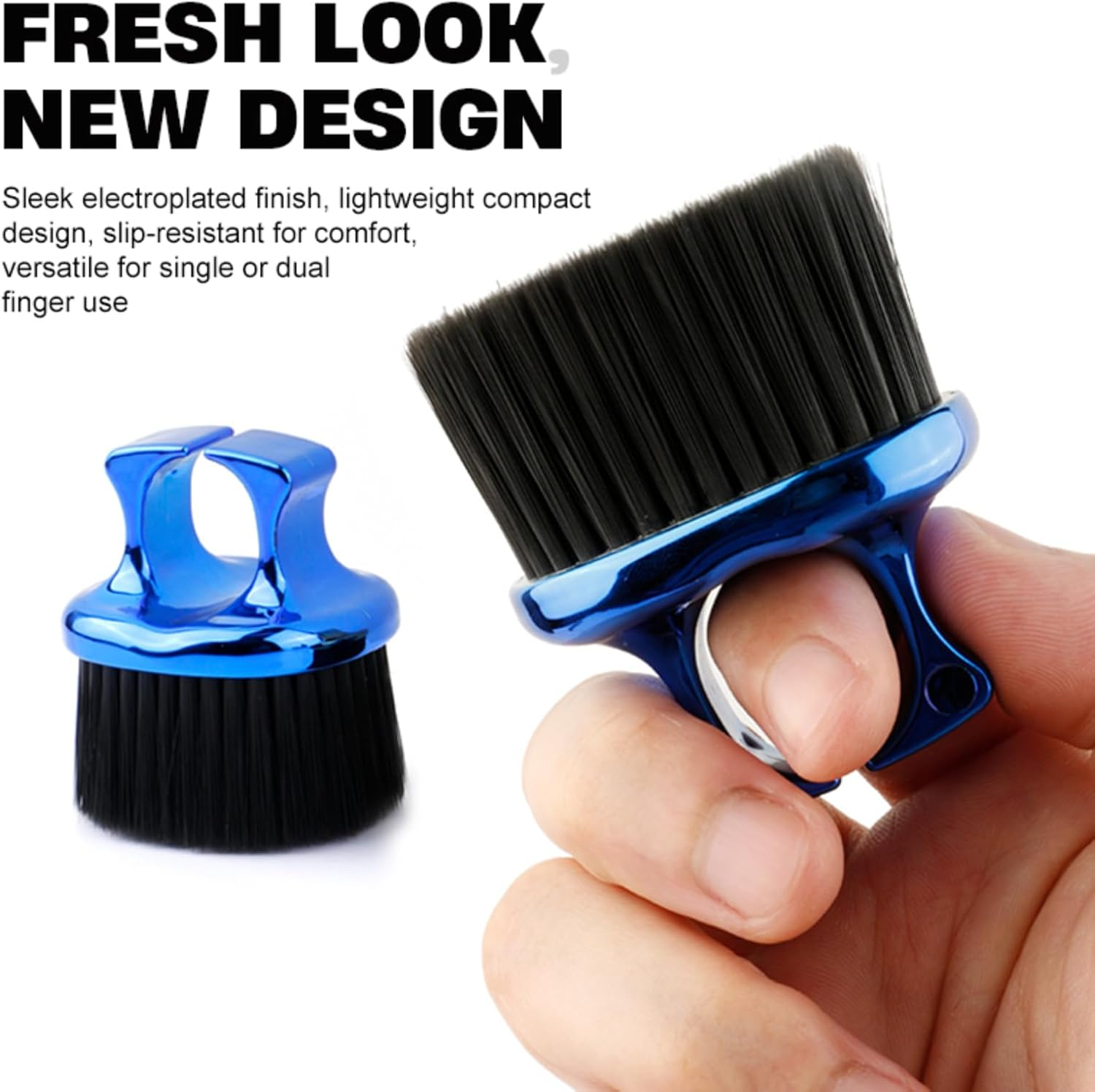 Knuckle Brush for Barbers, Barber Fade Brush Barber Beard Brush Soft Bristles for Men Beauty Salons Home Use (Gold) - Gold image number 4