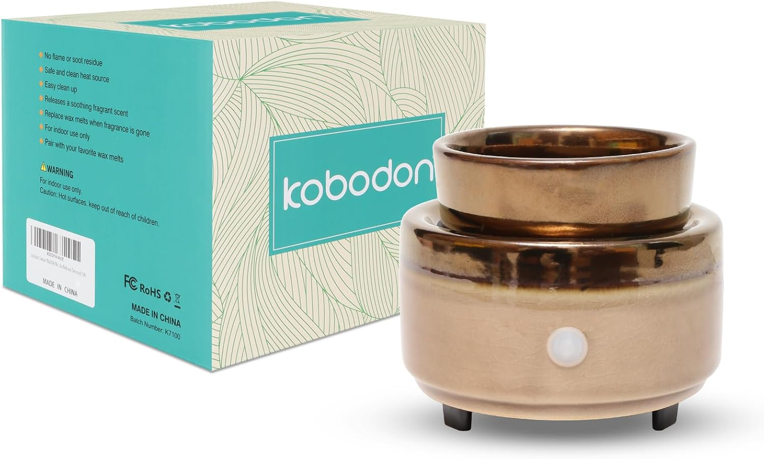 Kobodon Candle Wax Melt Warmer, Ceramic Wax Warmer,3-In-1 Candle Wax Melter and Fragrance Warmer for Warming Scented Candles or Wax Melts and with to Freshen Room Spa Home Office&hellip;