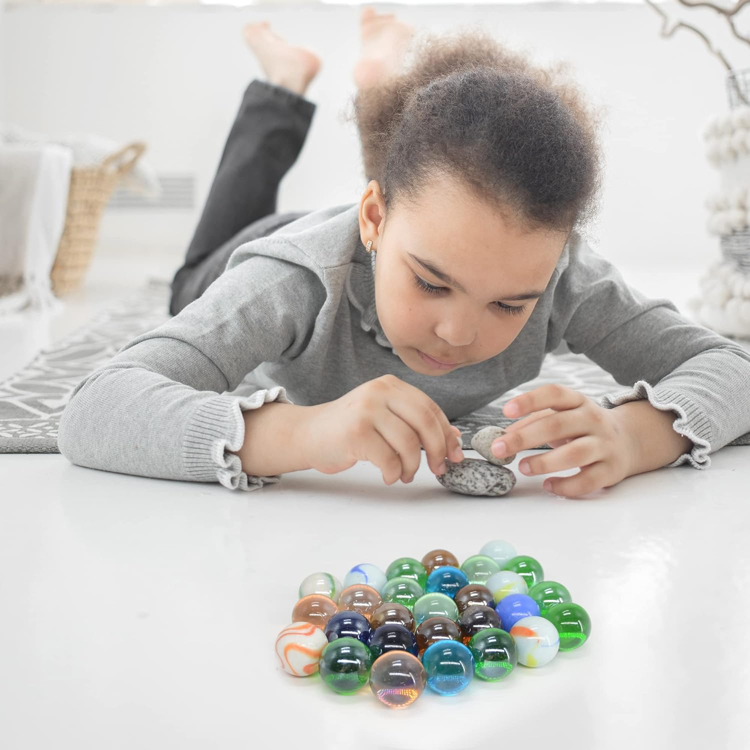 Qich&reg; 12Pieces Assorted Color 1" Shooter Marbles