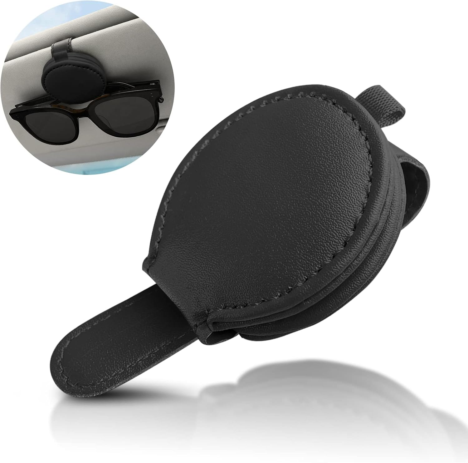 2 Pack Set Black Sunglass Holder for Car,Visor Sunglass Holder,Car Accessories for Man Women