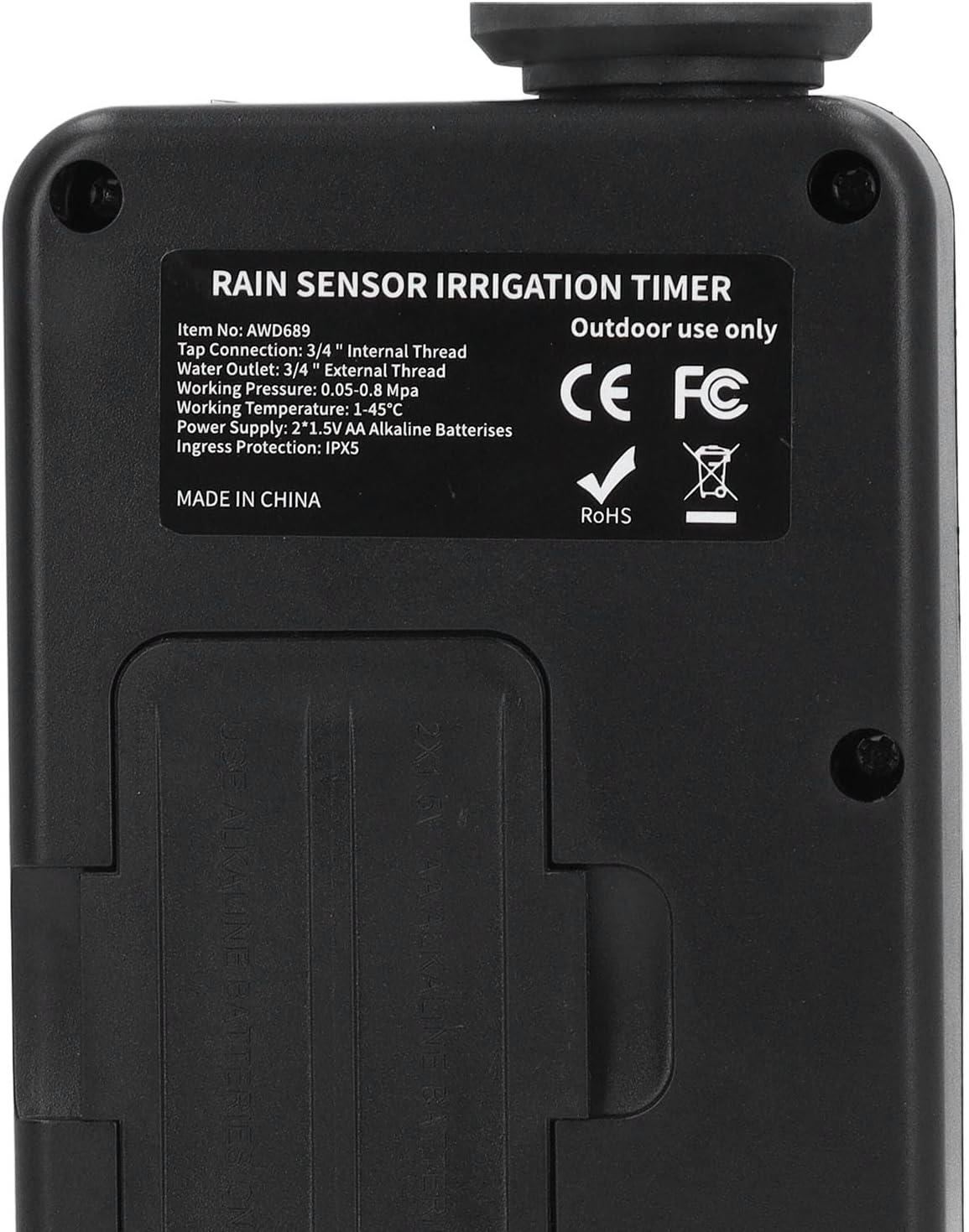 Digital Irrigation Water Timer, 3.2In Screen 3 Modes Rain Sensing System Timer with Temperature Control for Lawn, Potted Plants, Vegetable Plots, Courtyards, and Nurseries image number 3