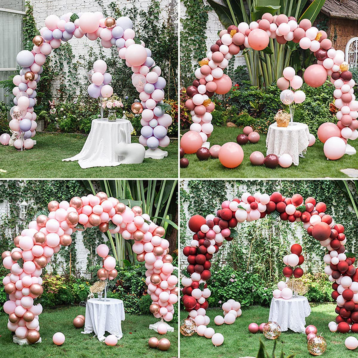 Balloon Arch Kit and Balloon Pump, 2 PCS Table Stand, 10Ft Wide Adjustable Balloon Arch Stand with 100 Pcs Metal Balloons for Wedding Baby Shower Graduation Birthday Party Supplies Decoration image number 5