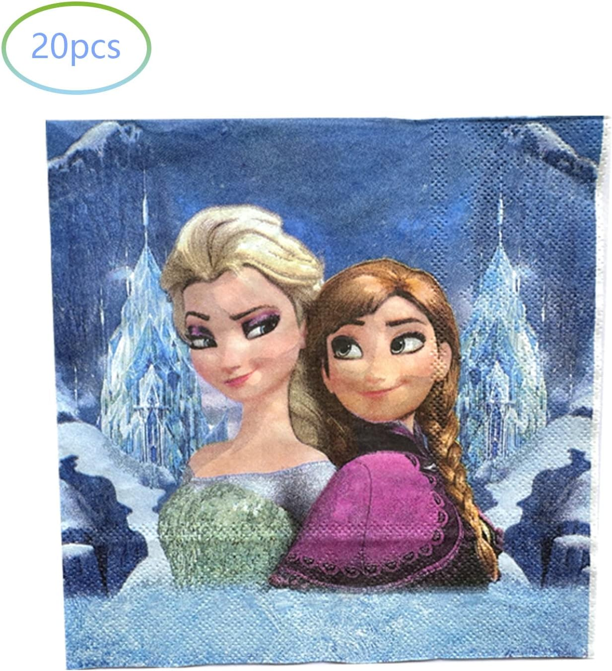Frozen Birthday Party Supplies, Include 20 Plates and 20 Napkins, Frozen Birthday Party Decorations
