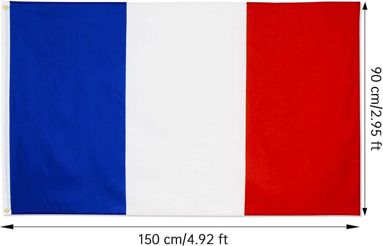 France Flag,French Flag,90 * 150 Cm(3 * 5Ft),Polyester Thickness, Fade Resistant, Brass Grommets, Canvas Header, Indoor/Outdoor, Vibrant Colors,Not Fear of Rain and Snow image number 4
