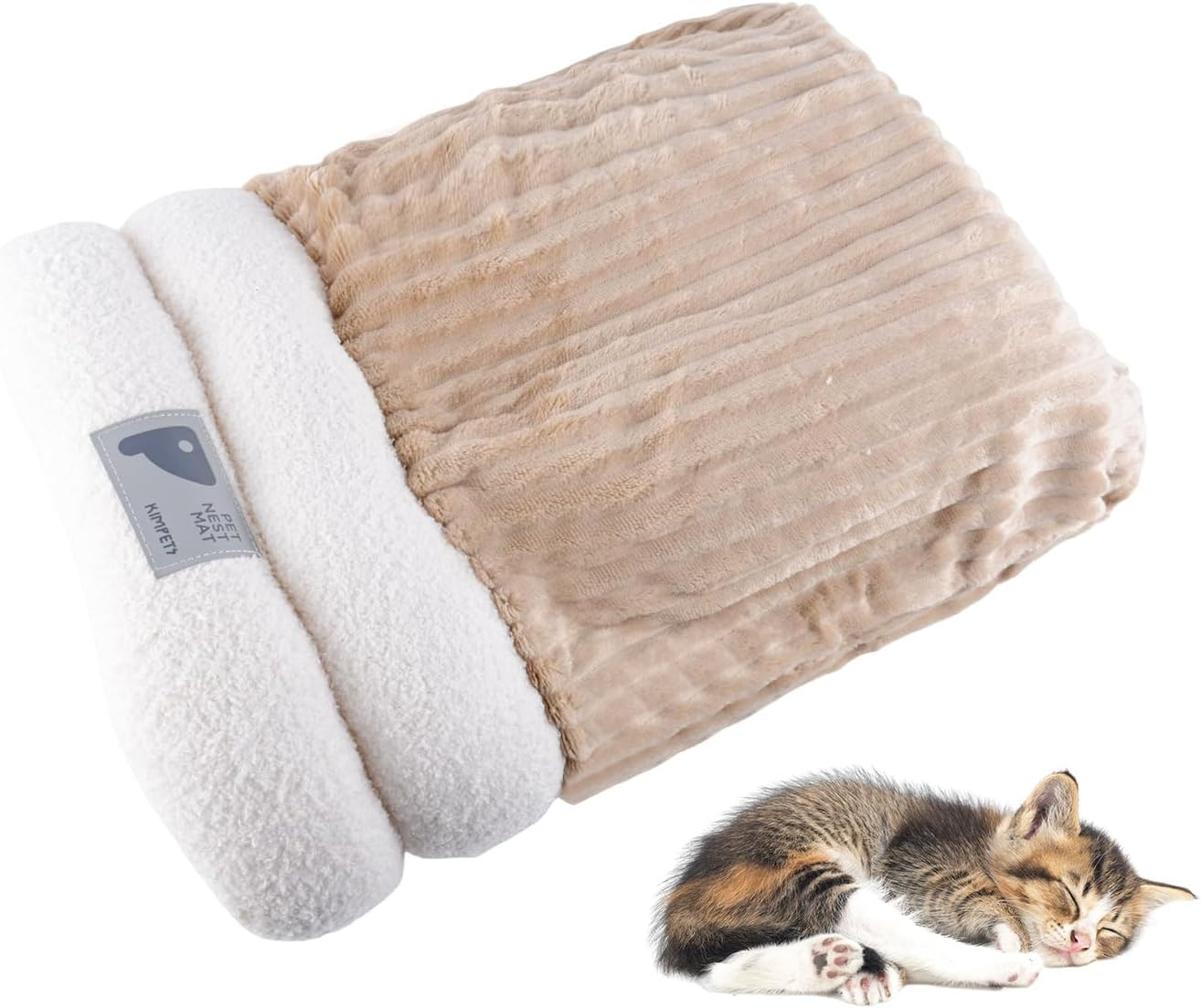 Cat Sleeping Bag for Indoor Cats Winter Cat Sleeping Bag Soft Plush Cat Cave Bag for Cats Small Dogs Comfortable Pet Snuggle Sack 360&deg; Wrap-Around